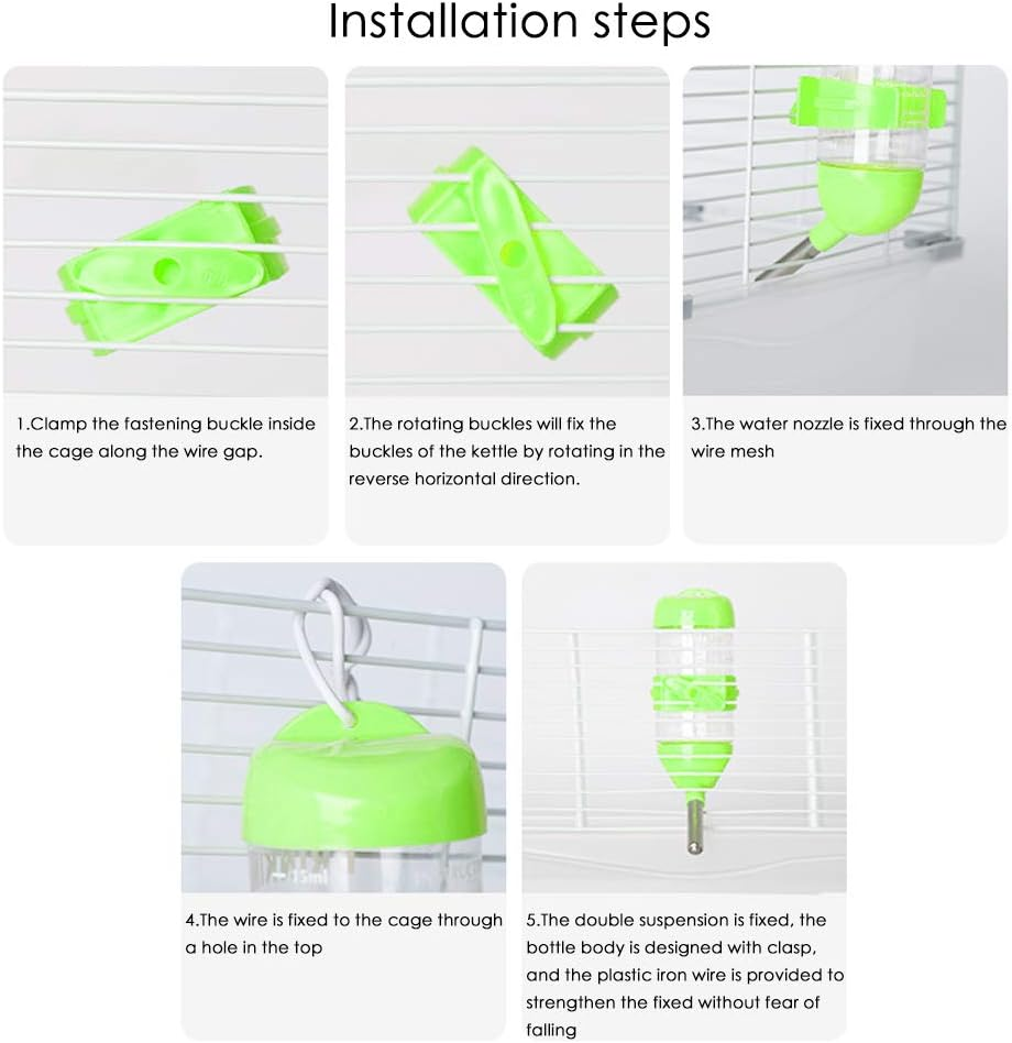 Geluode 4 Pcs 80Ml Hamster Water Bottles,No Grip Hanging Water Dispenser Small Animal Automatic Water Feeder for Hamster,Rabbit, Guinea Pig, Squirrel,Small Animal image number 2