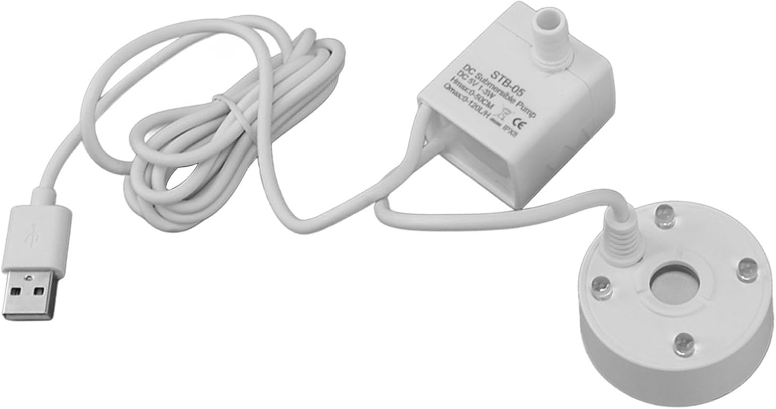 Mist Maker, 5V USB Powered Water Fountain Pond Fog Machine Atomizer Air Humidifier, Small Mist Maker Fogger with LED Changing Light for Water Feature, Christmas, Holiday image number 5