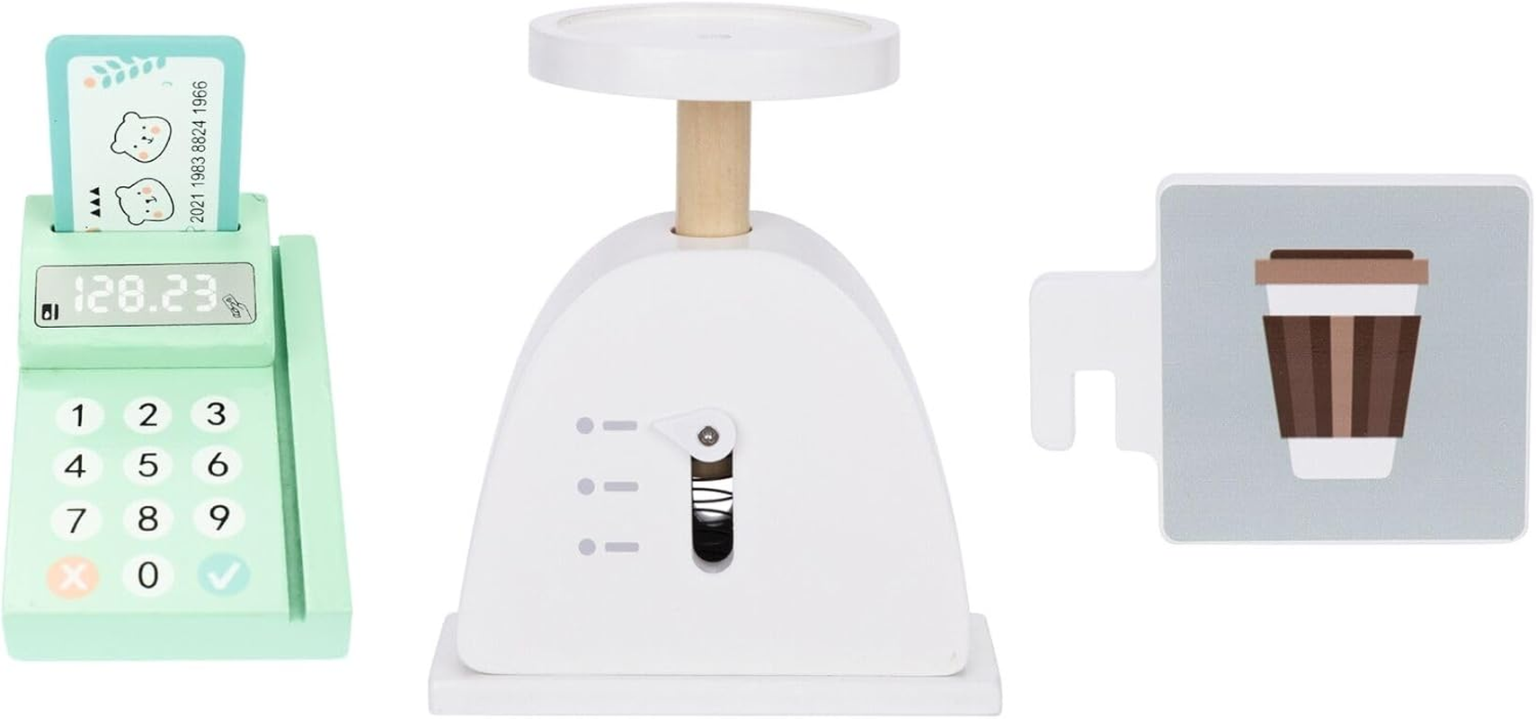 Tooky Toy TJ427 Grocery Store: Pretend Play Wooden Store with Groceries for Kids for Ages 3+