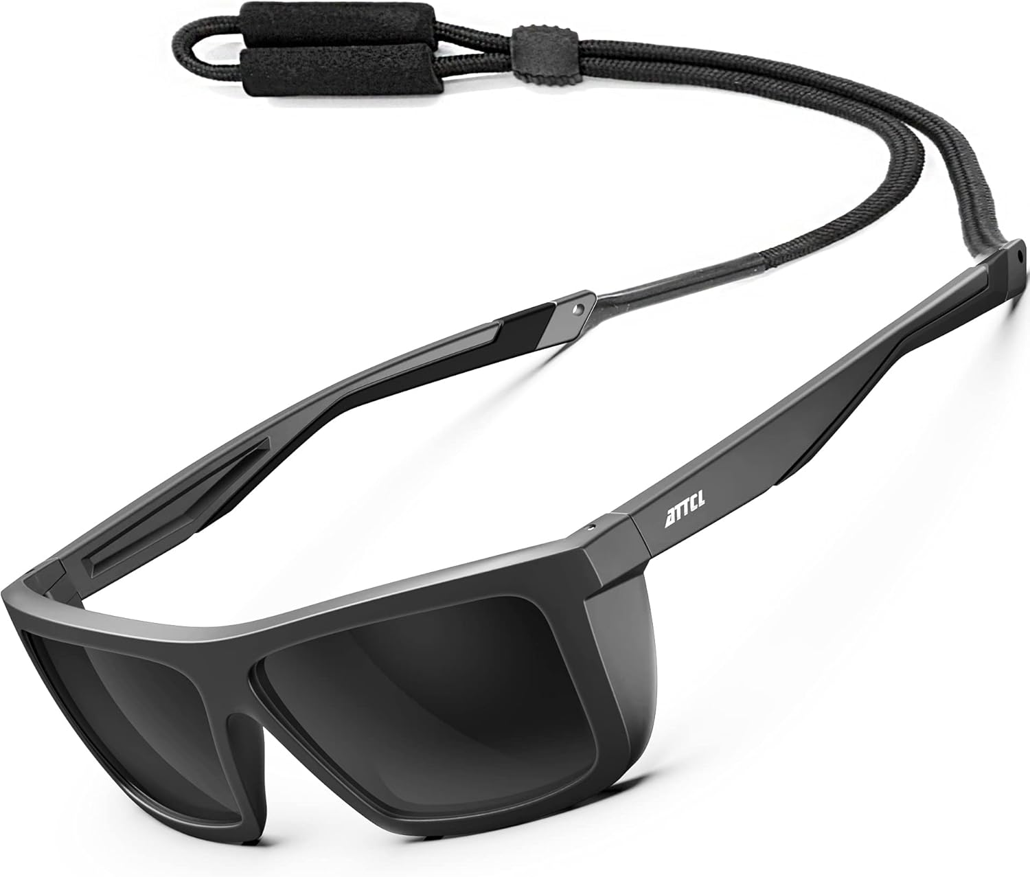 Sports Polarized Sunglasses for Men: TR90 Rectangle Frame UV Protection Sunglass for Running Driving Fishing