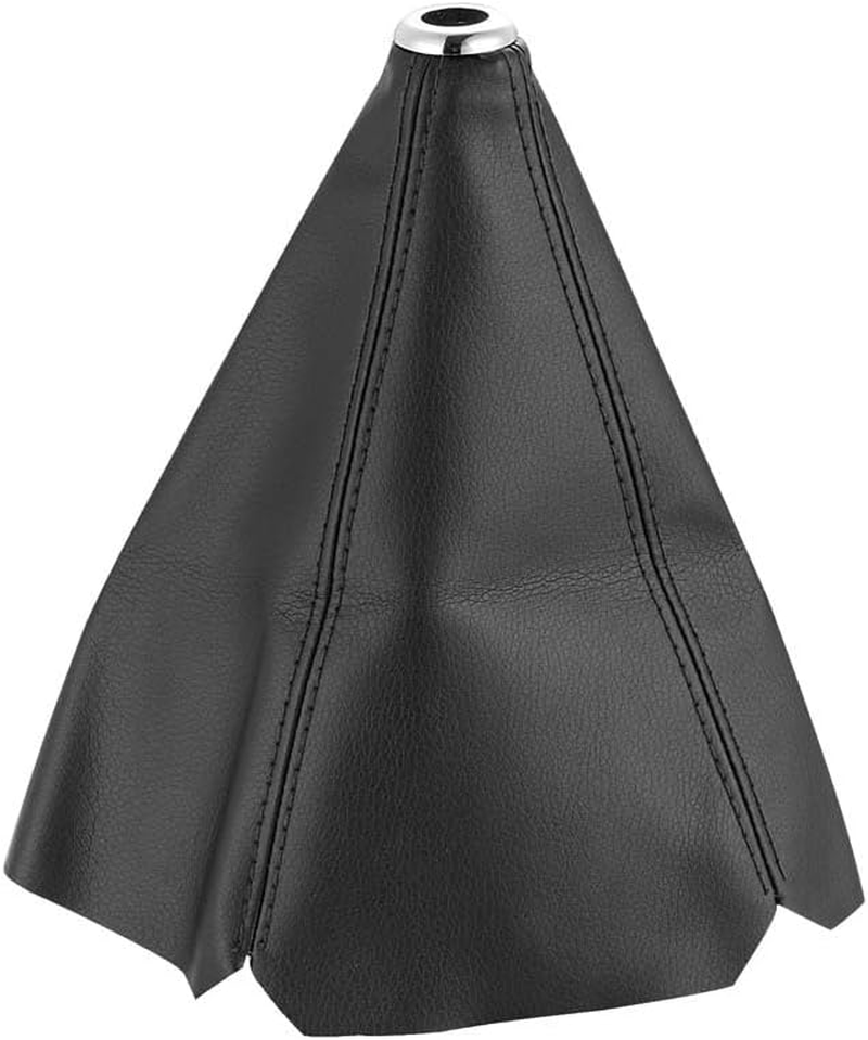 Universal Car Shift Knob Boot Dust Cover, Shift Boot Cover, Made of Black Pu Leather (Black, One Size)