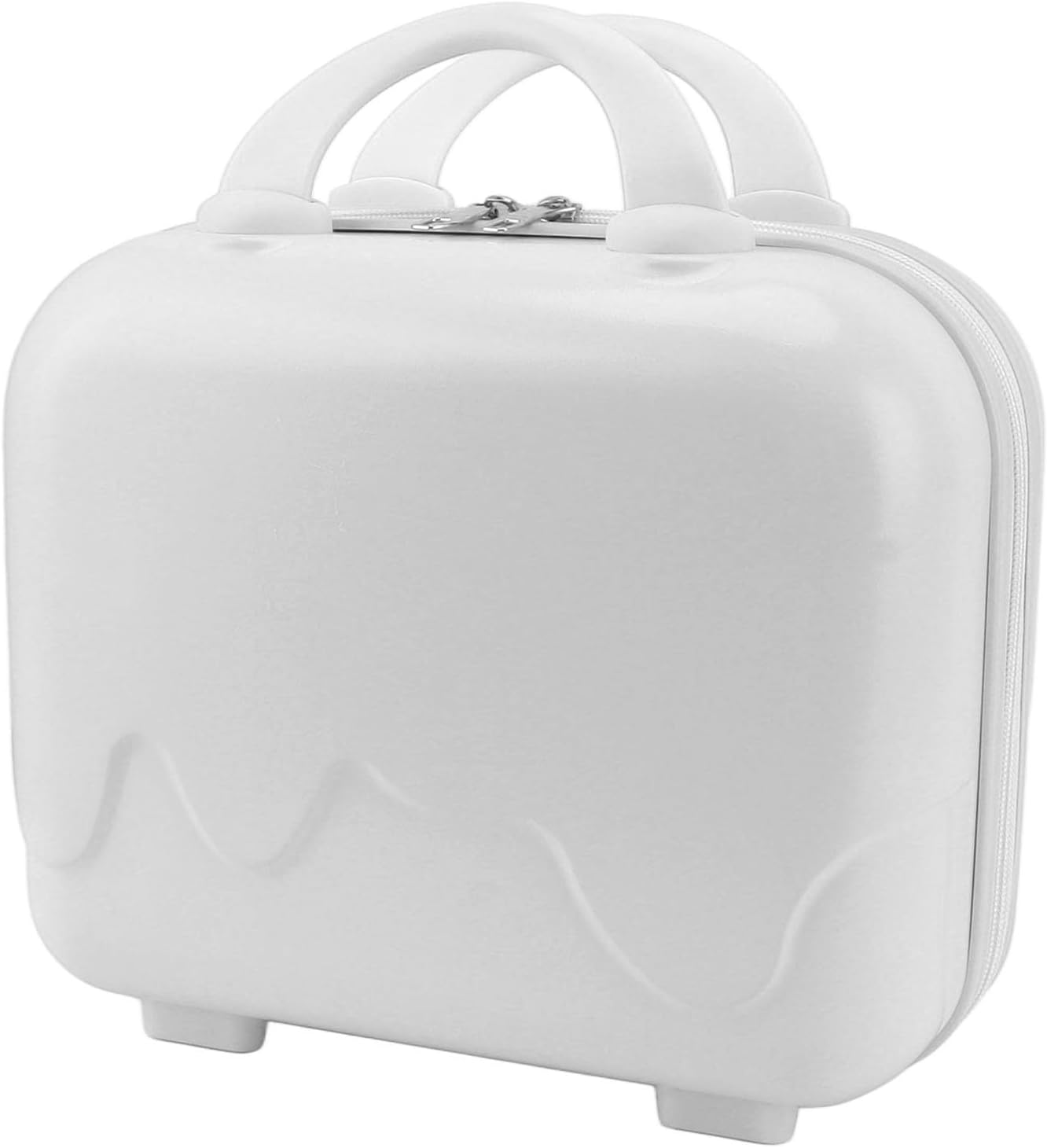 Small Travel Hand Luggage, ABS Lightweight Impact Resistant Large Capacity Makeup Travel Case for Trip (Cream) image number 1