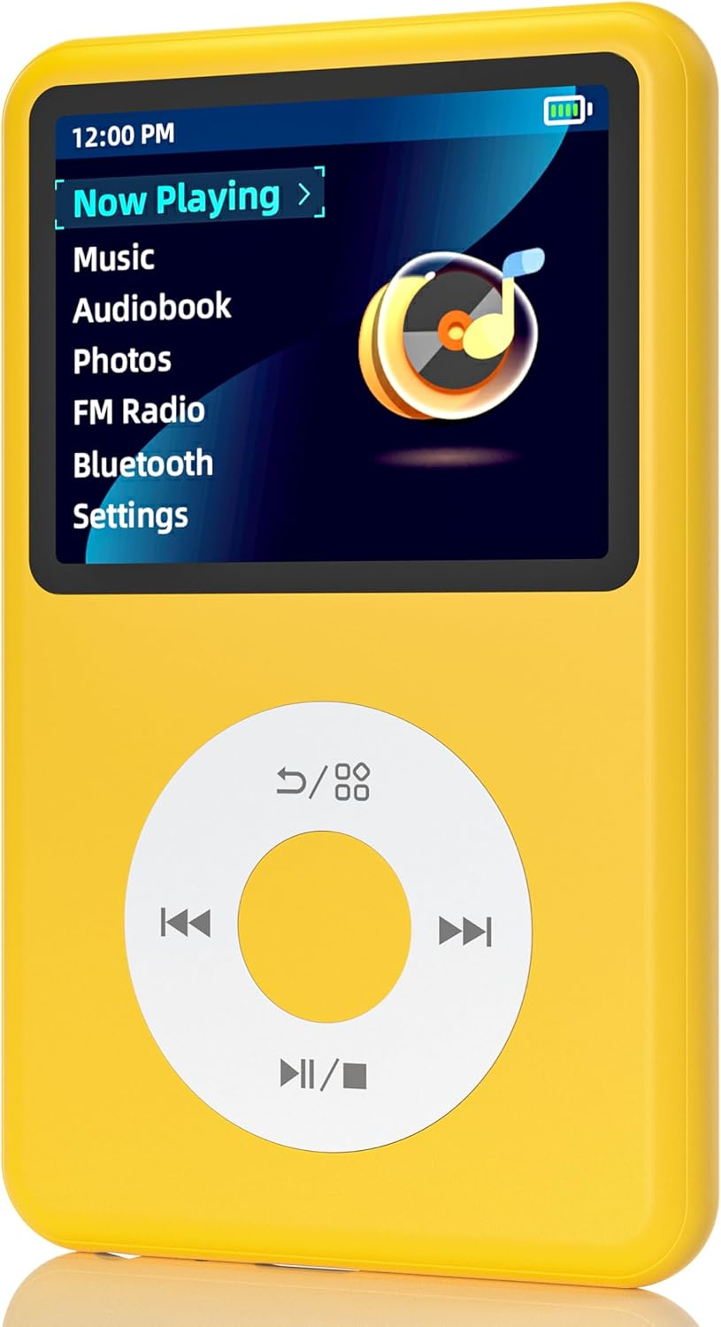 Y1 Mp3 Player with Bluetooth 128G Innioasis Version Upgrade Portable Mini Hifi Sound Bluetooth Walkman Digital Music Player 2.4" Screen Nice 2025 Yellow