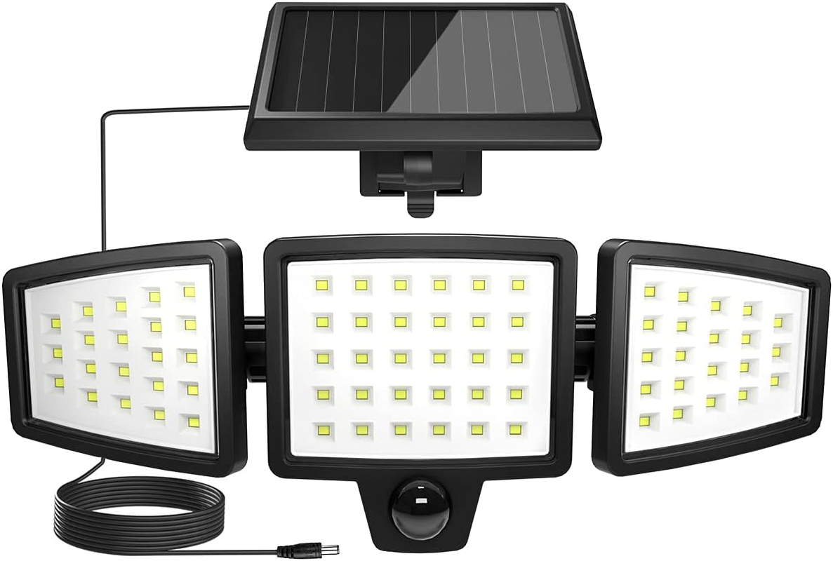 Lepro Solar Security Lights Outdoor Motion Sensor, 1200LM Solar Flood Lights with Separate Solar Panel, IP65 Waterproof, Adjustable 3Heads, Solar Pir Wall Lights for Yard Garage Pathway image number 3
