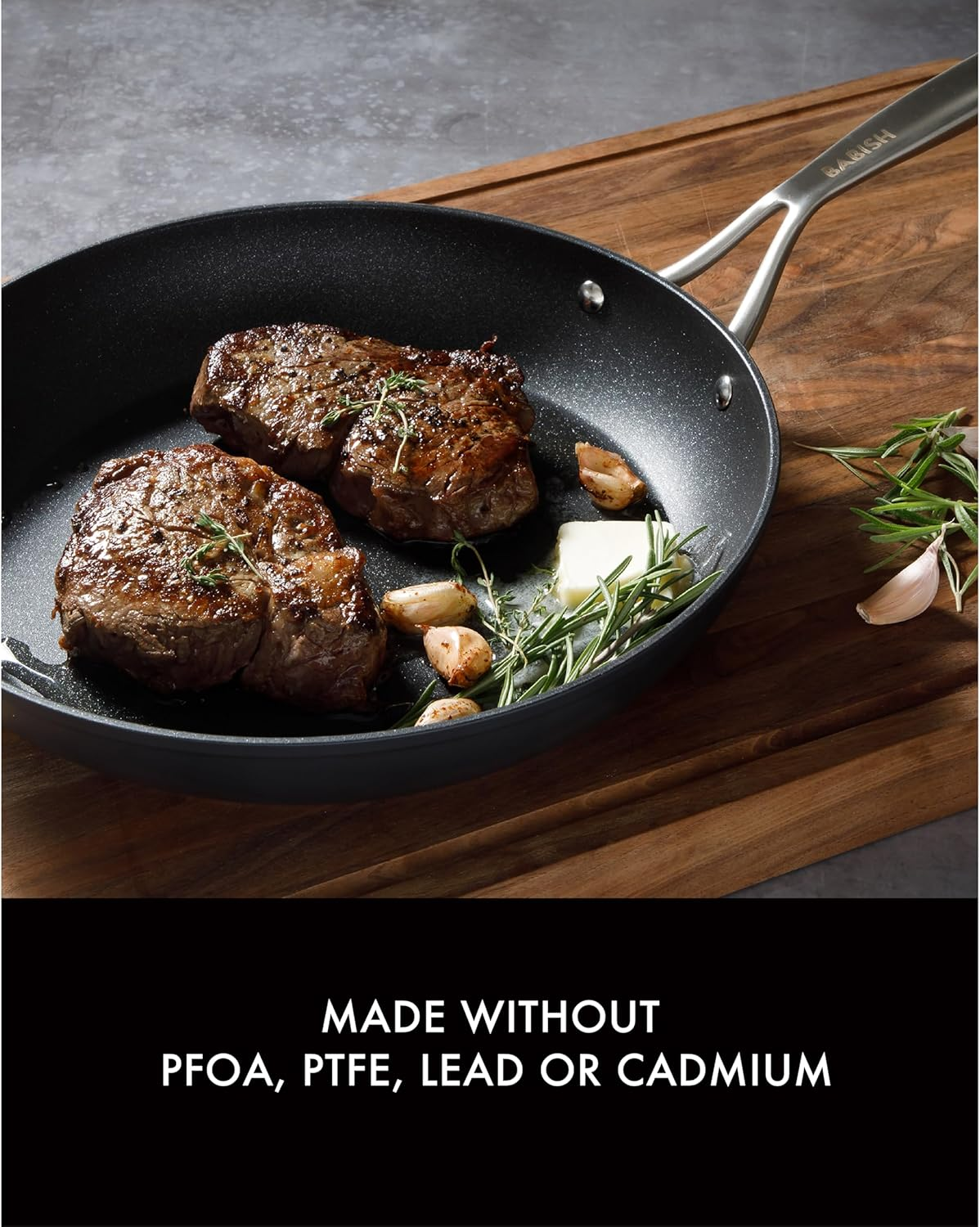 Babish 10 Piece Hard Anodized Laser Titanium Forever Non Stick Technology Durable Pots and Pans Cookware Set - Black image number 1