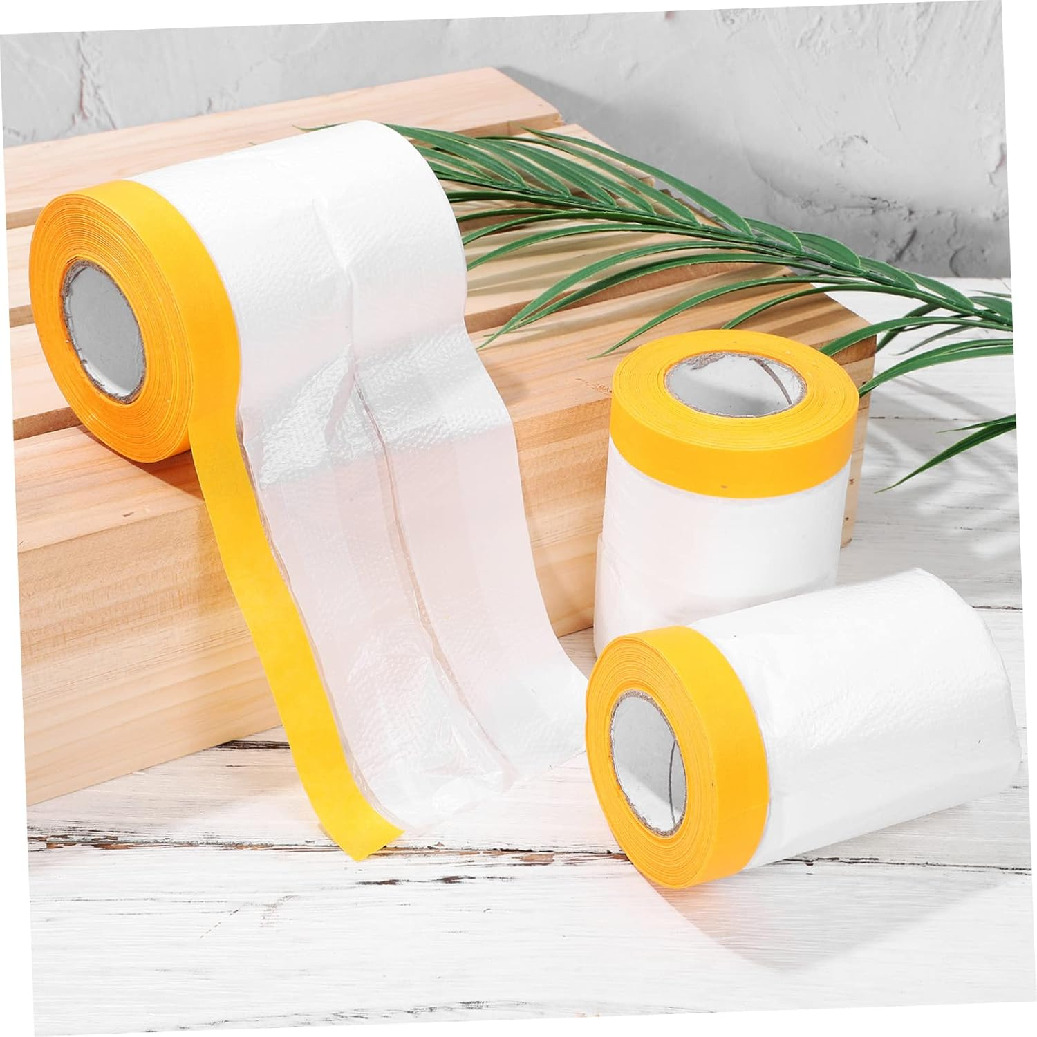 Masking Film Roll Set 6Pcs 30Cm X 30M 55Cm X 25M Adhesive Covering Tape for Floor Furniture Carpets Painting Protection image number 4