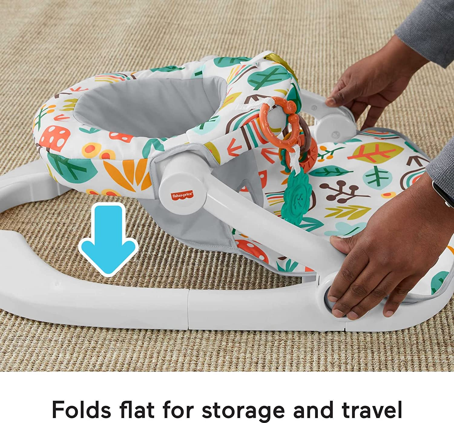 Fisher-Price Portable Baby Seat with Toys, Baby Chair for Sitting Up, Sit-Me-Up Floor Seat, Whimsical Forest image number 2