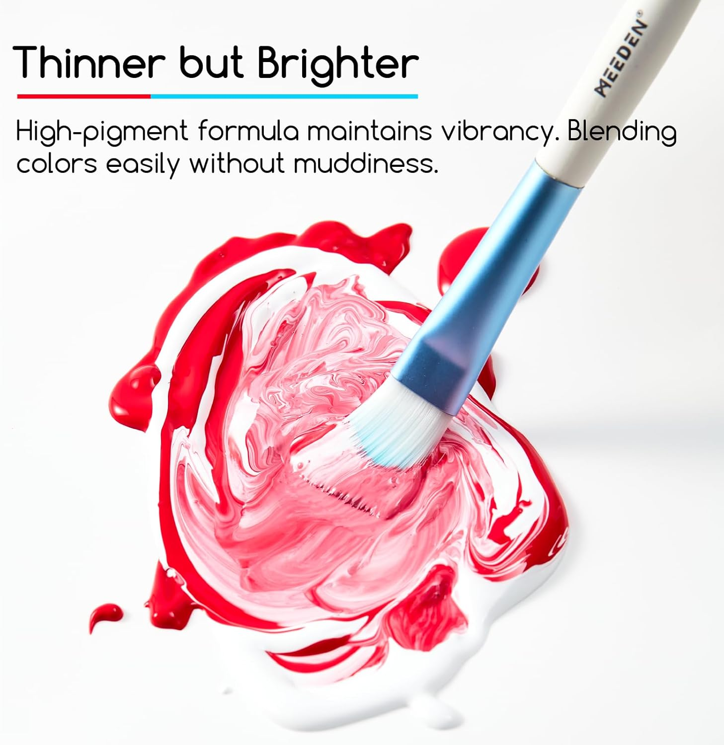 MEEDEN Soft Body Acrylic Paints Set: 24 Matte Finish Colors X 60Ml/2Oz Fluid Acrylic Paints for Art Painting on Canvas Wood & Glass for Students Adults Artists image number 4