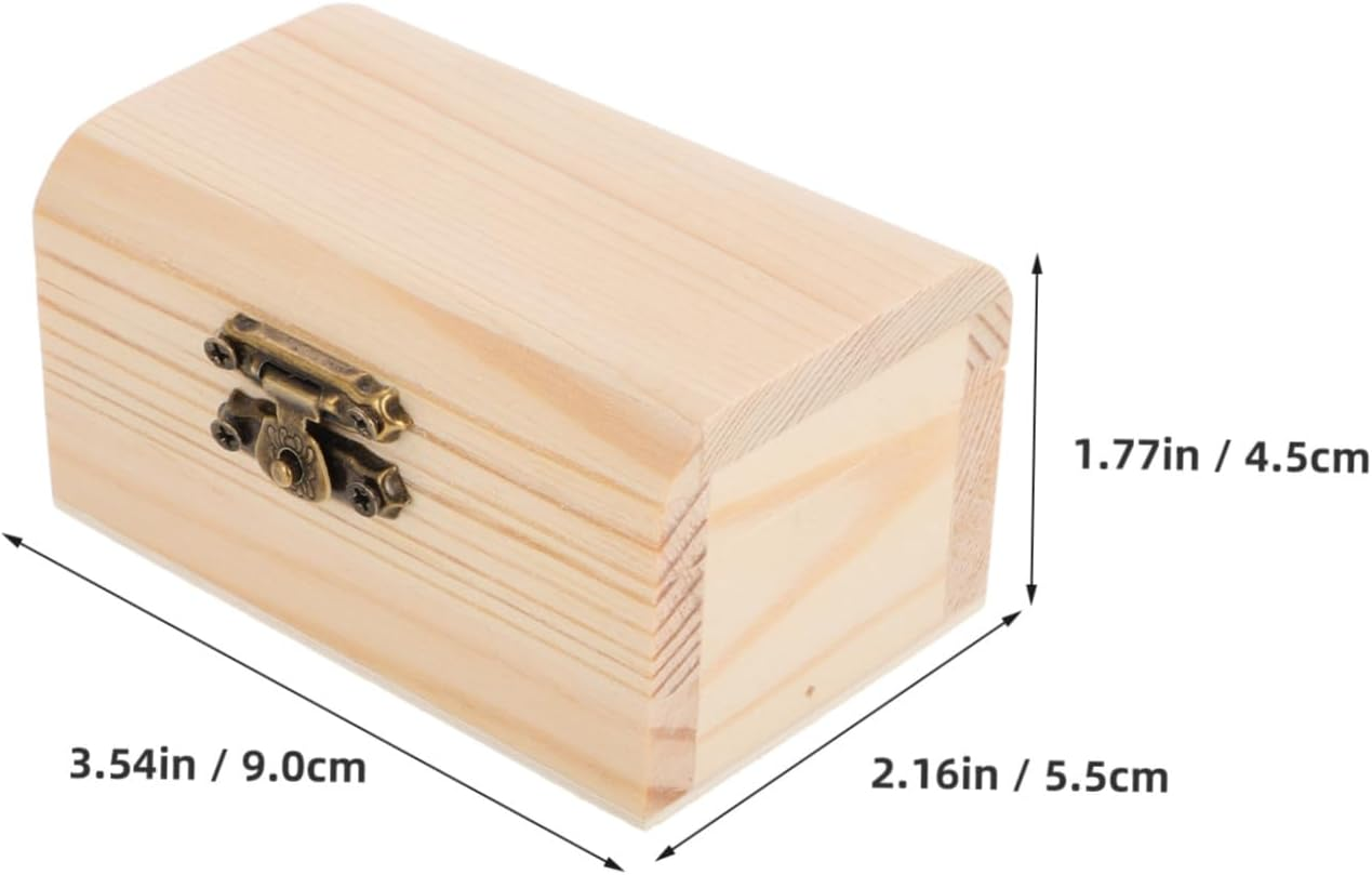 Angoily 12-Piece Mini Wooden Treasure Box Set with Lock DIY Craft Decor Vintage Storage Chest for Jewelry and Keepsakes image number 2