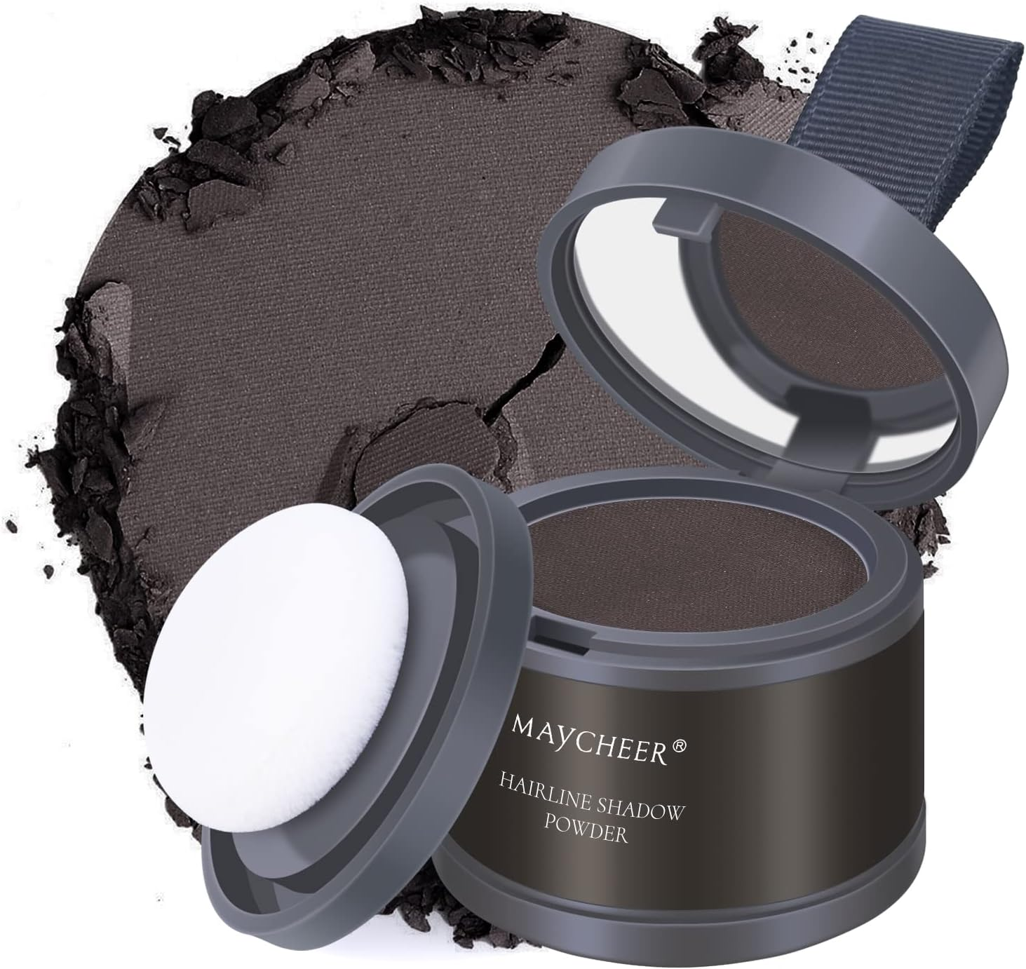 FREEORR 2Pcs Root Touch up Hair Powder, Hairline Shadow Powder for Thinning Hair and Gray Coverage #05 Black