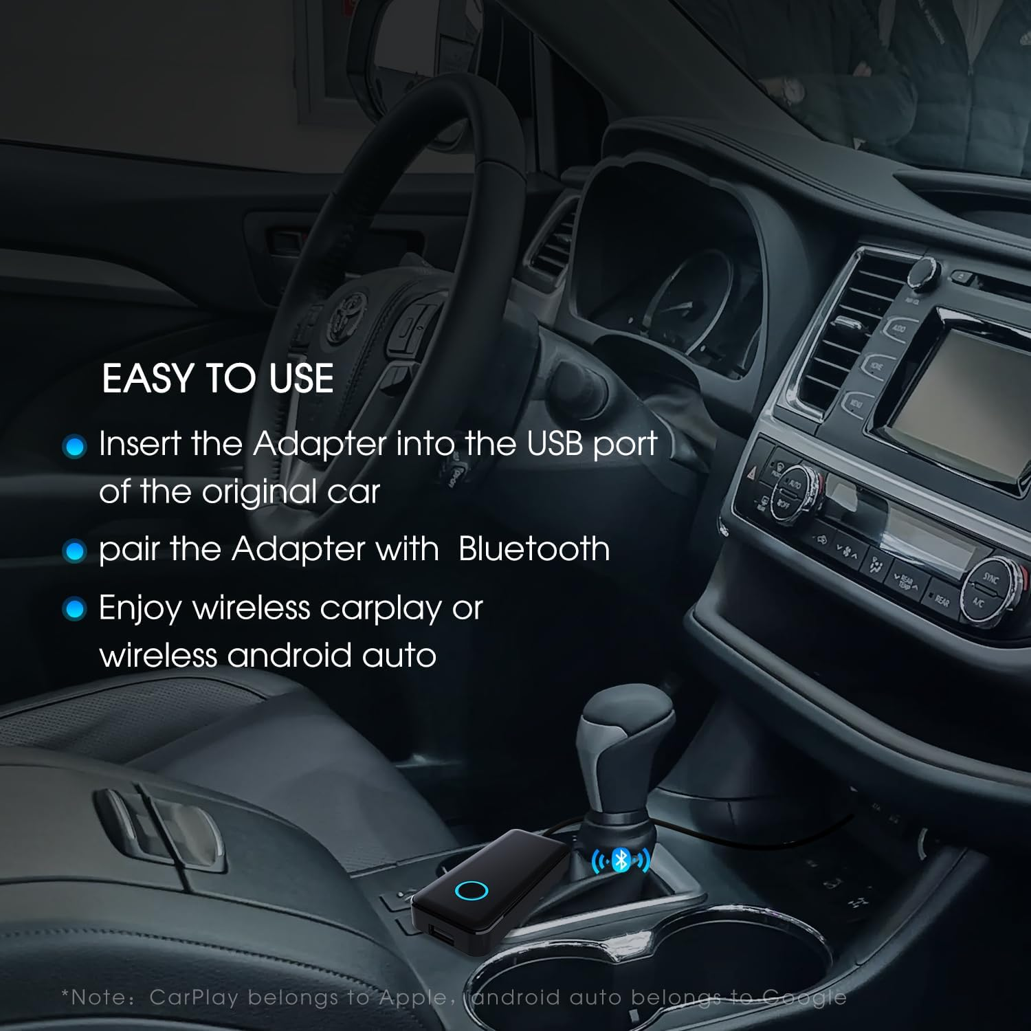 Wireless Carplay Adapter USB, 2023 Newest Fastest Apple Android Carplay Wireless Dongle for Iphone, 5.8Ghz Wifi, Easy Plug and Play Setup,For Cars with Carplay Function, Audi/Porsche/Opel/Volvo/Etc image number 5