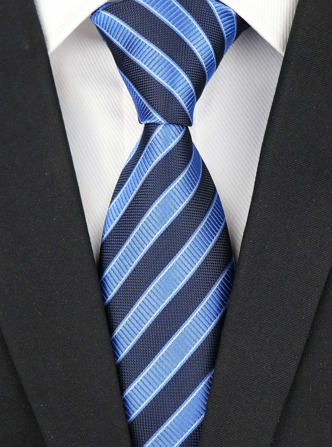 Secdtie Men'S Classic Stripe Jacquard Woven Silk Tie Formal Party Suit Necktie image number 1