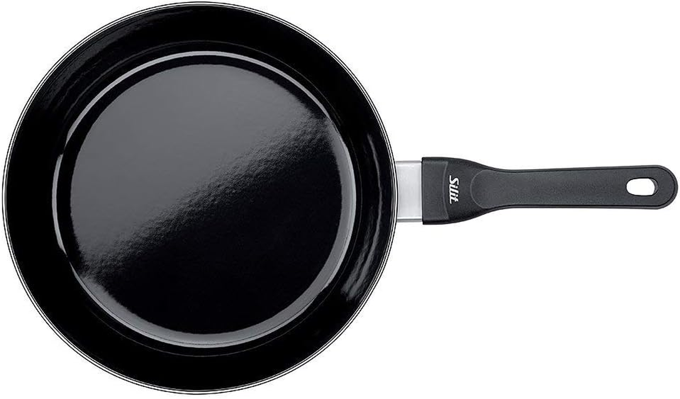 Silit 2110235194 Uncoated Professional with Flame Protection Silargan Functional Ceramic Frying Pan, Black, 28 Cm