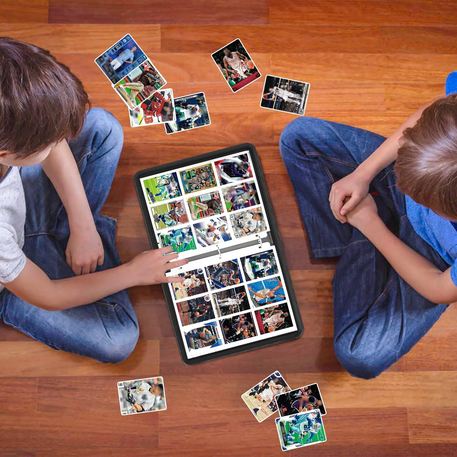 HESPLUS 900 Pockets Trading Card Album Folder,Baseball Card Binder with Sleeves,Collectible for Baseball Cards,Trading Cards,Football Cards,Mtg,Tcg,Game Cards,Sports Cards -Black,(Hpev118-Black-900) image number 1