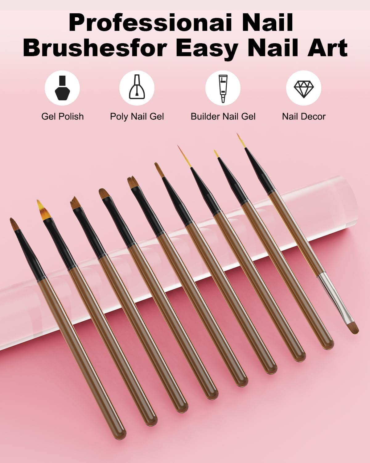 Manicure Pedicure Set - Pedicure Set Foot Care Electric Nail Cutter with 9 Pieces Brush for Gel Nails Electric Nail Drill, for Gel Nails Set, Nail Design Nail Set Nail DIY Nail Art Tool image number 4