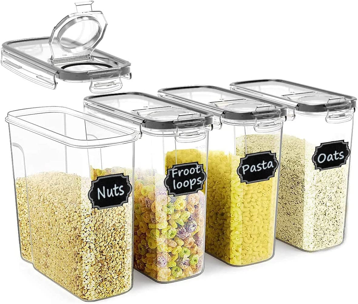 Wildone Cereal Container Set, Food Storage Containers [Set of 4] Large Airtight Storage Keeper 4L(135.2Oz), Leak-Proof & BPA Free, Great for Cereal, Flour, Sugar, Baking Supplies image number 4