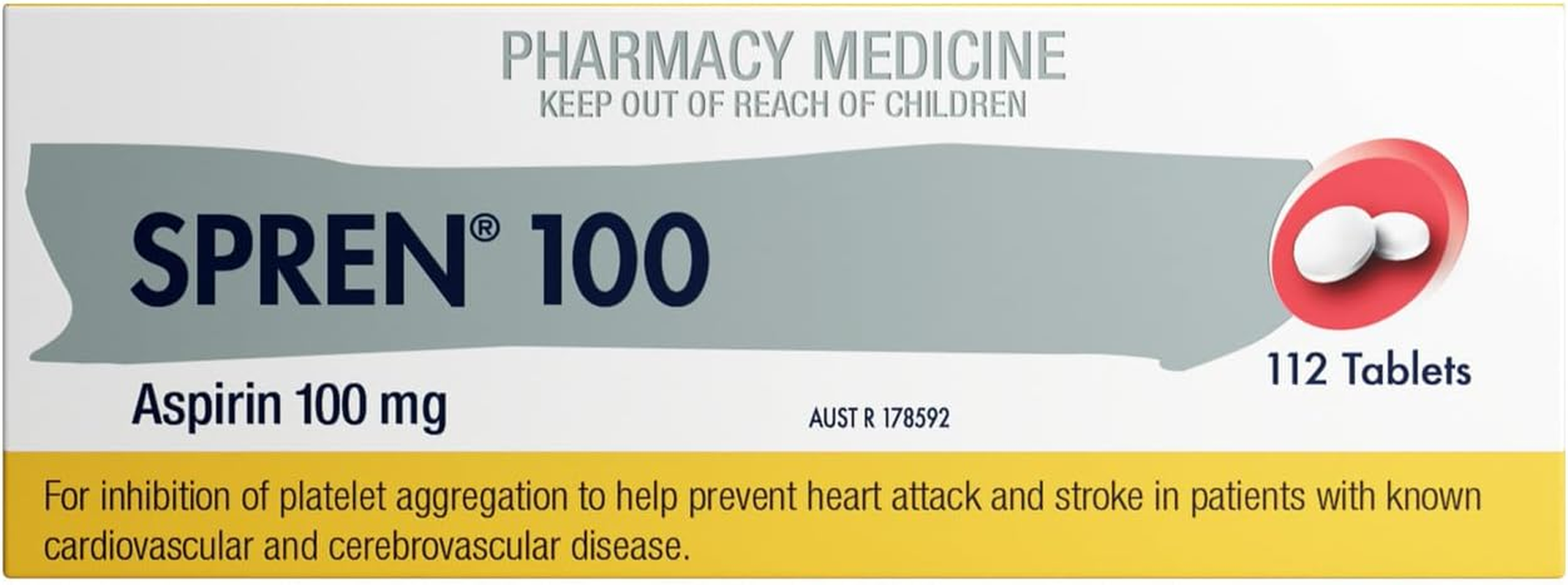 Spren Aspirin 100Mg 112 Tablets image number 1