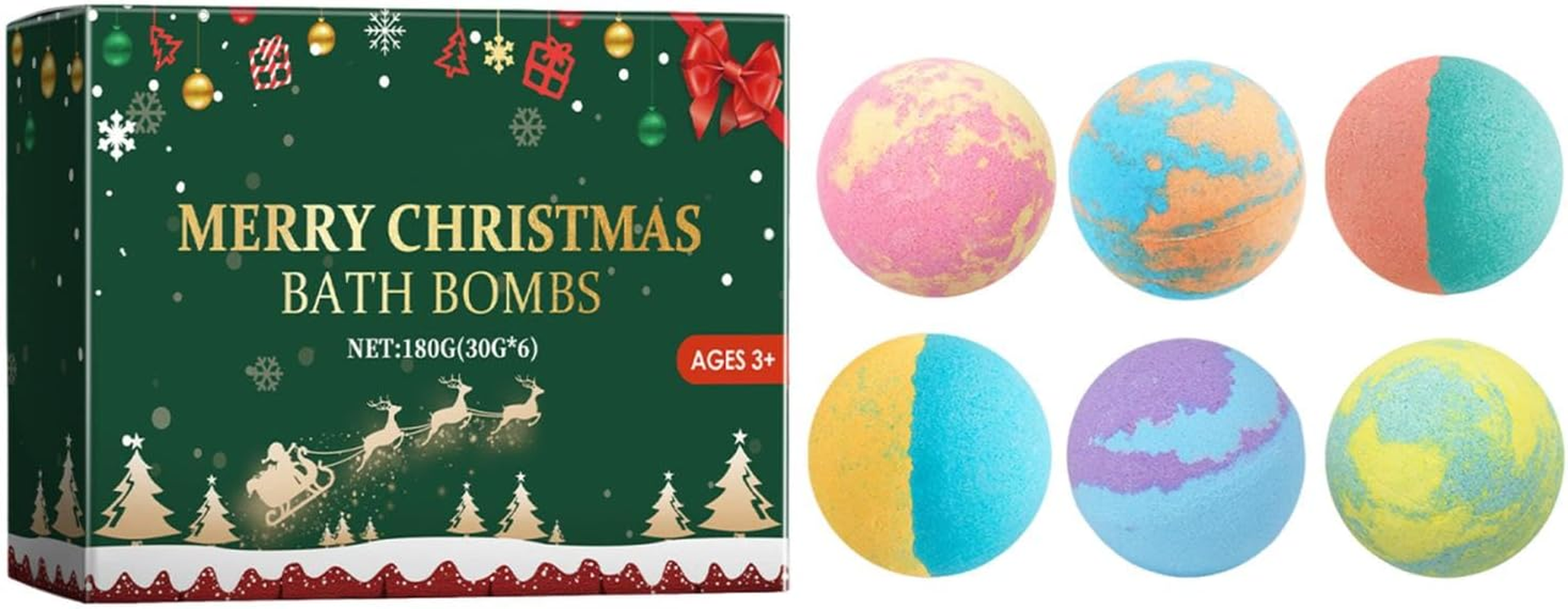 Bath Ball for Women,6X Bubble Bath Shower Salts - Christmas Spa Relaxing Bath Balls, Organic Handmade Bubble Bath Balls for Women & Men, Girls, Wife image number 6