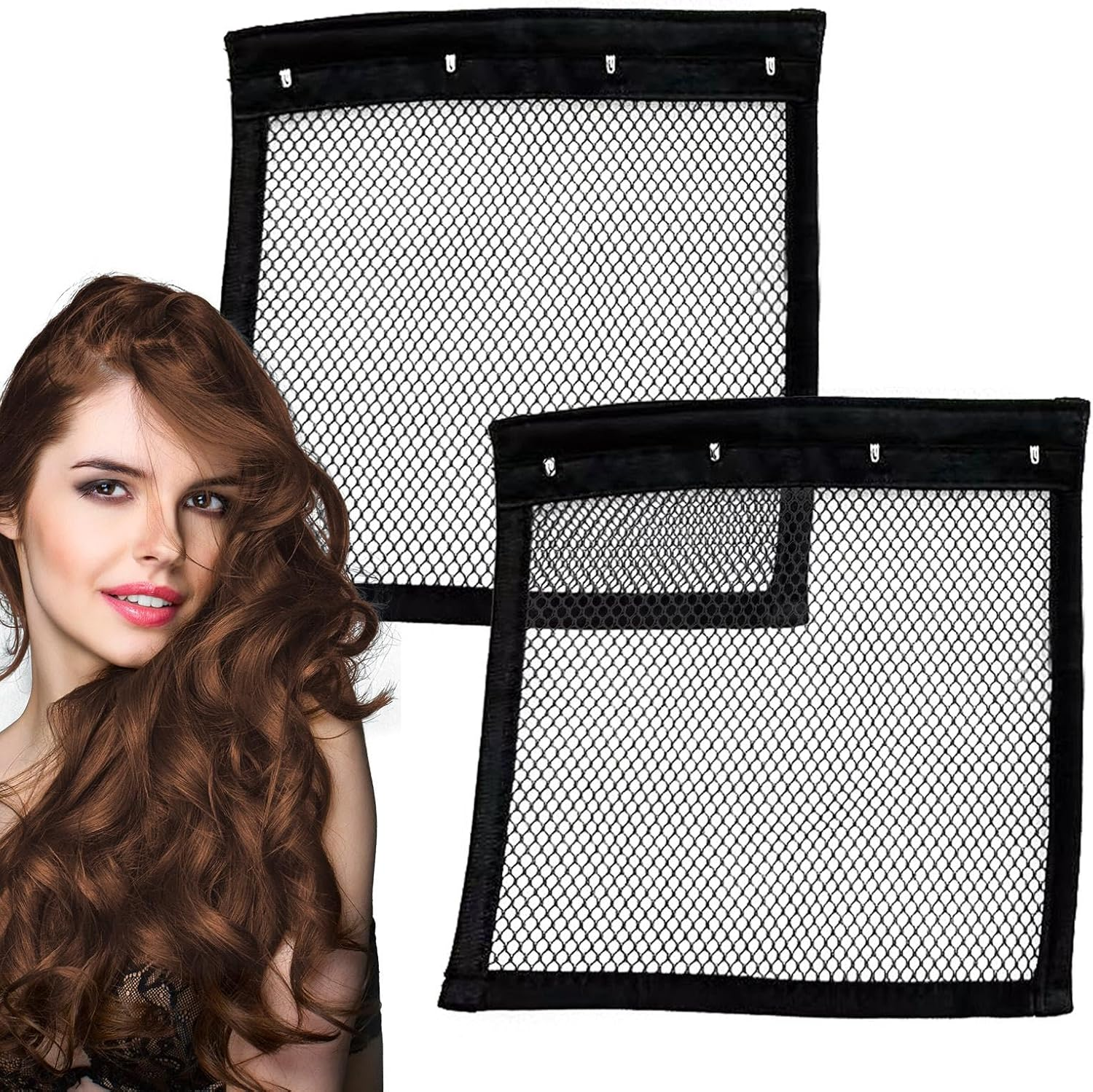 Length N Lock Hair Stretcher - 2 Curly Hair Nets, Mesh Tool for Stretching and Preventing Shrinkage - A+B image number 3