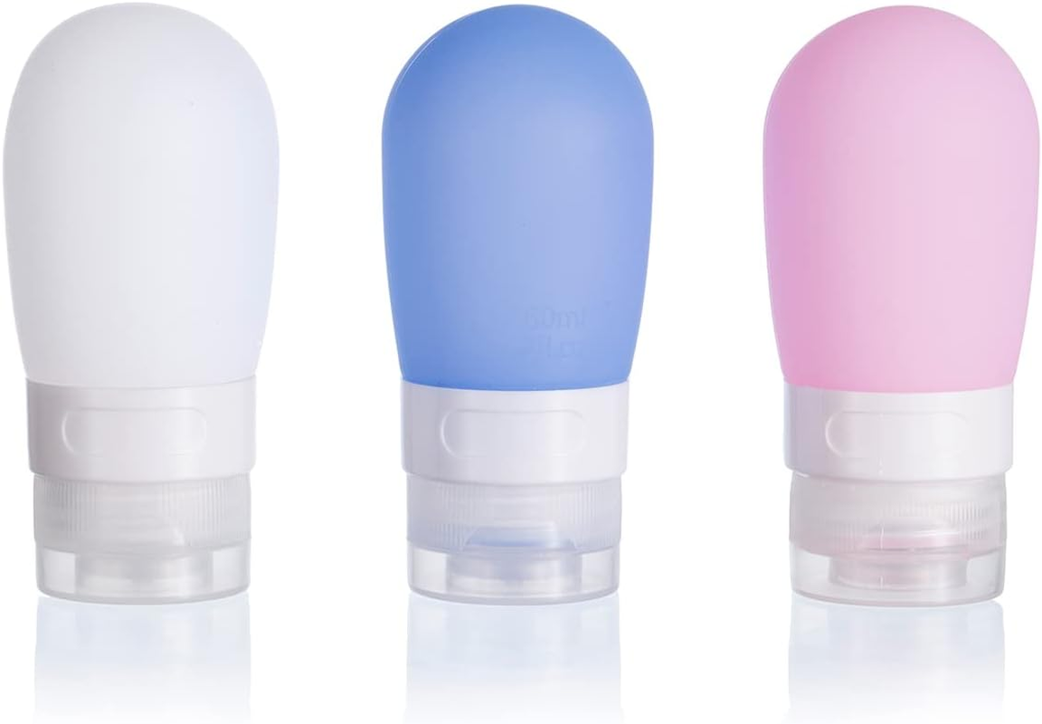 KISMETICS Leak Proof Squeezable Silicone Travel Bottles, Reusable, Refillable Bottles, Bulb Shape, Sustainable, TSA Carry on Approved Toiletries Containers, 3Pcs (2Oz/60Ml) image number 5