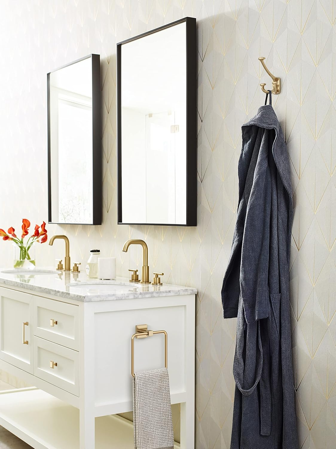 Vicinity Traditional Triple Prong Champagne Bronze Decorative Wall Hook - Chrome image number 4