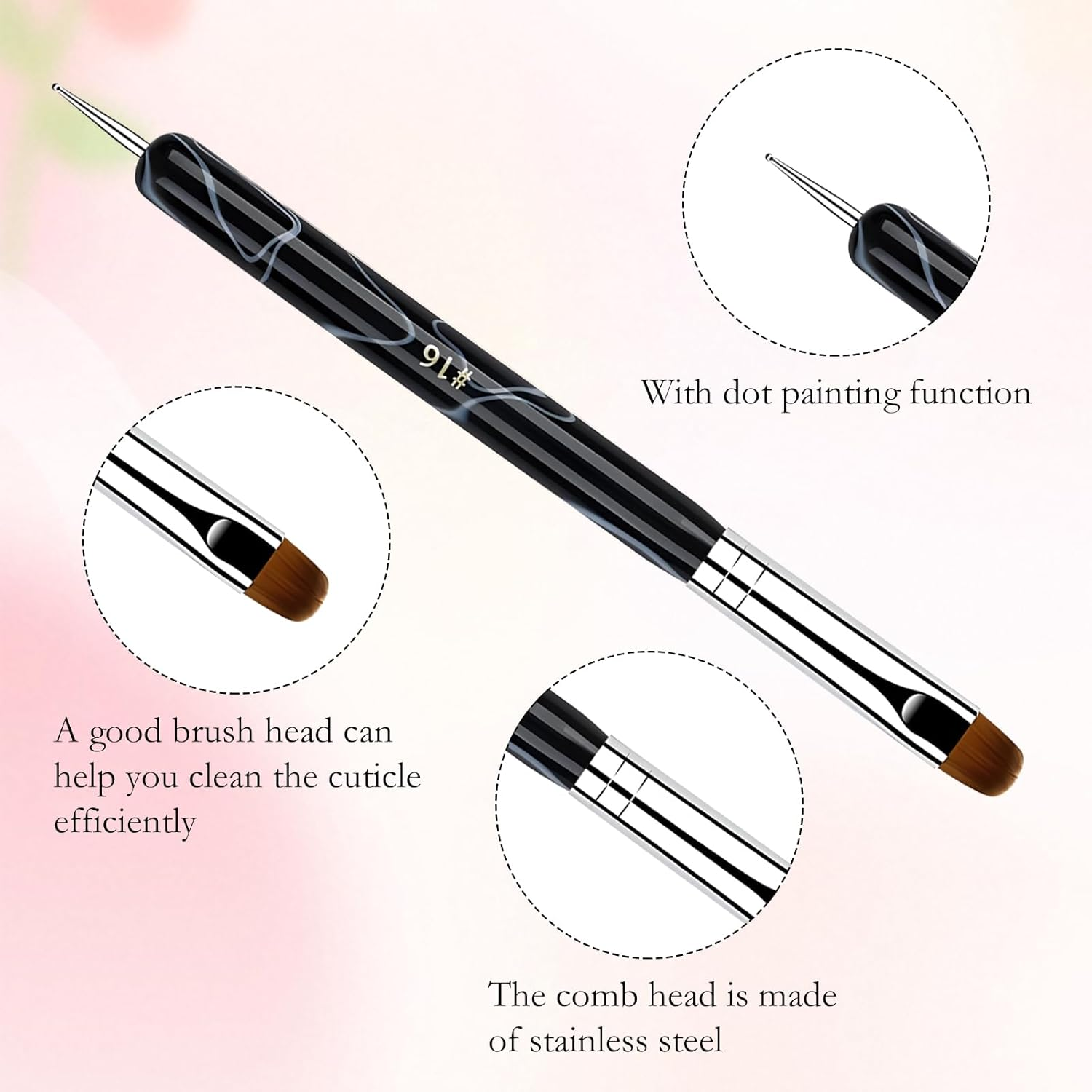 4Pcs French Manicure Brush Set in Four Sizes, Ergonomic Art Supplies Personalization Nail Design Tools, Suitable for Professional Nail Technicians & Novices image number 5