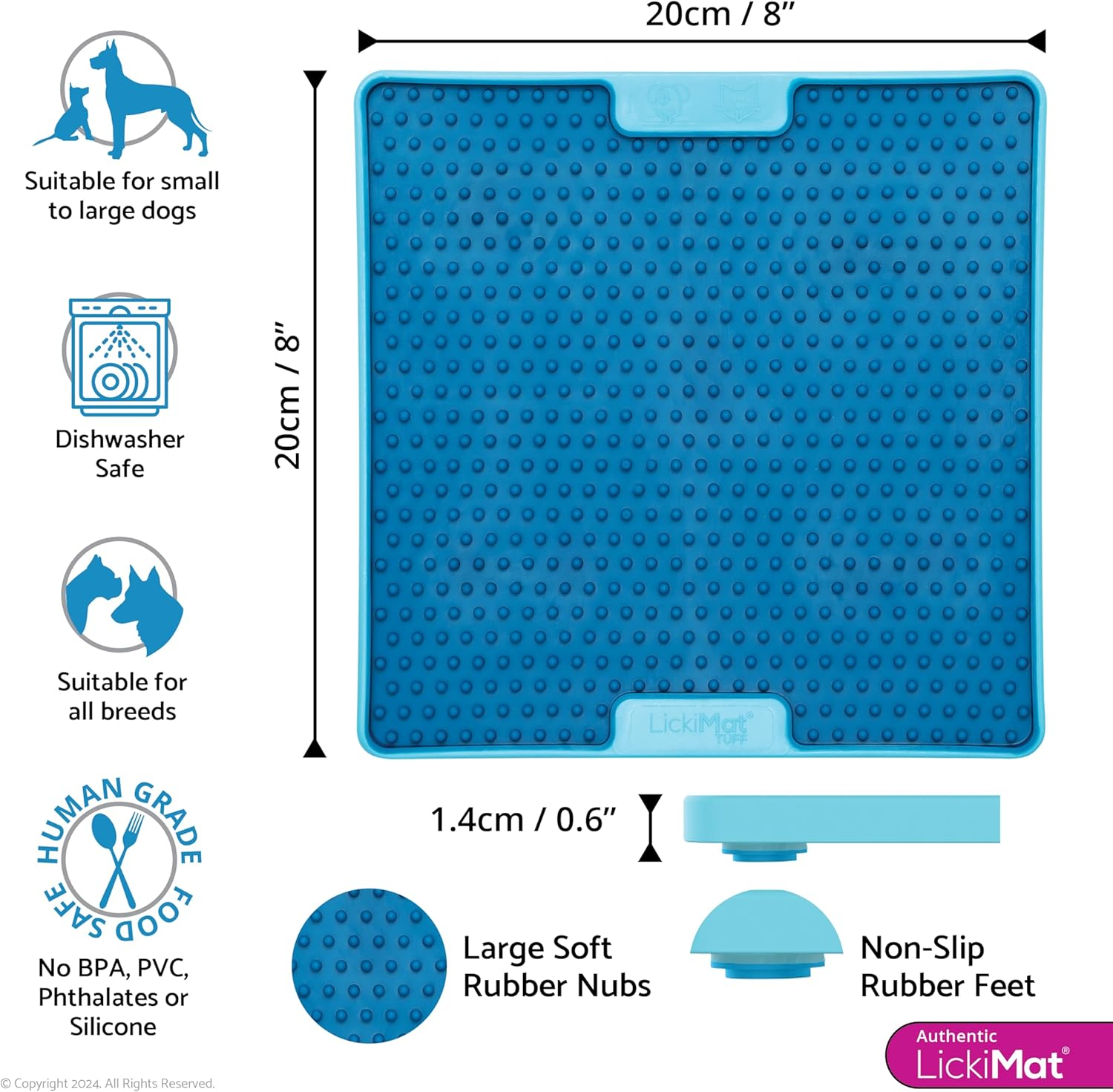 Lickimat PRO Tuff Soother for Dogs, Heavy Duty Lick Mat, Calmer, Anxiety Reliever and Alternative to Puzzle Toys and Slow Feeder Bowls. Perfect for Peanut Butter, Yoghurt, Healthy Treats, Turquoise. - Orange image number 5