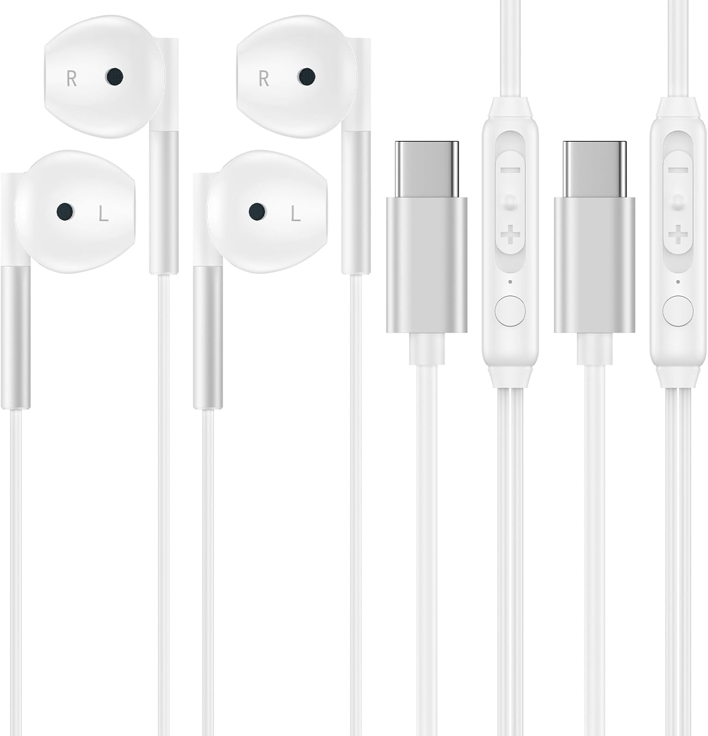 USB C Wired Earbuds for Iphone 16E 16 Pro Max plus 15 Pro Max 2 Pack USB Type C Headphones with Microphone & Remote Control Noise Cancelling Wired Earphones for Samsung Galaxy Z Flip 7 6 Z Fold 7 S25 image number 2