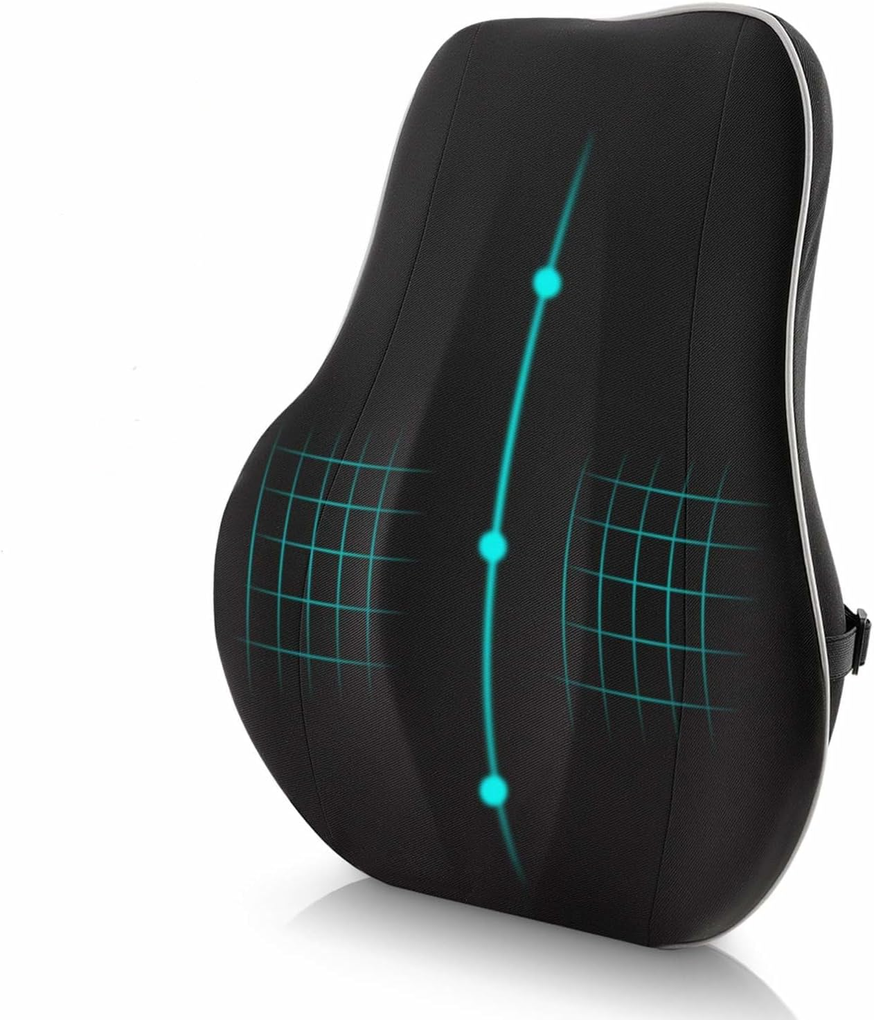 Newgam Lumbar Support Pillow/Back Cushion,Memory Foam Orthopedic Backrest with Breathable 3D Mesh for Car Seat,Office/Computer Chair,Wheelchair and Recliner,Ergonomic Design for Back Pain Relief-Black image number 4