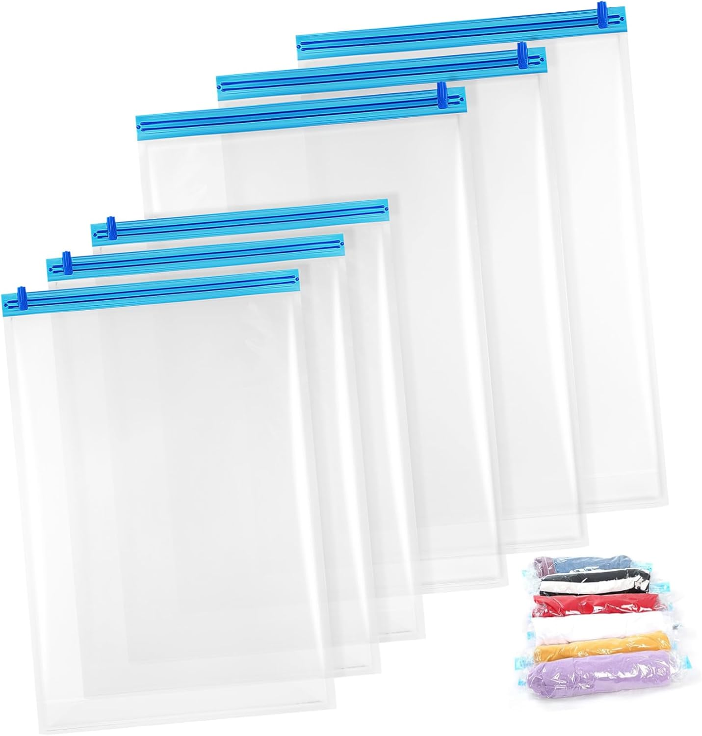 Outanaya 12Pcs Compression Packing Bags for Travel Vacuum Storage Organizers Portable and Convenient up Design Thick and for Clothes image number 1