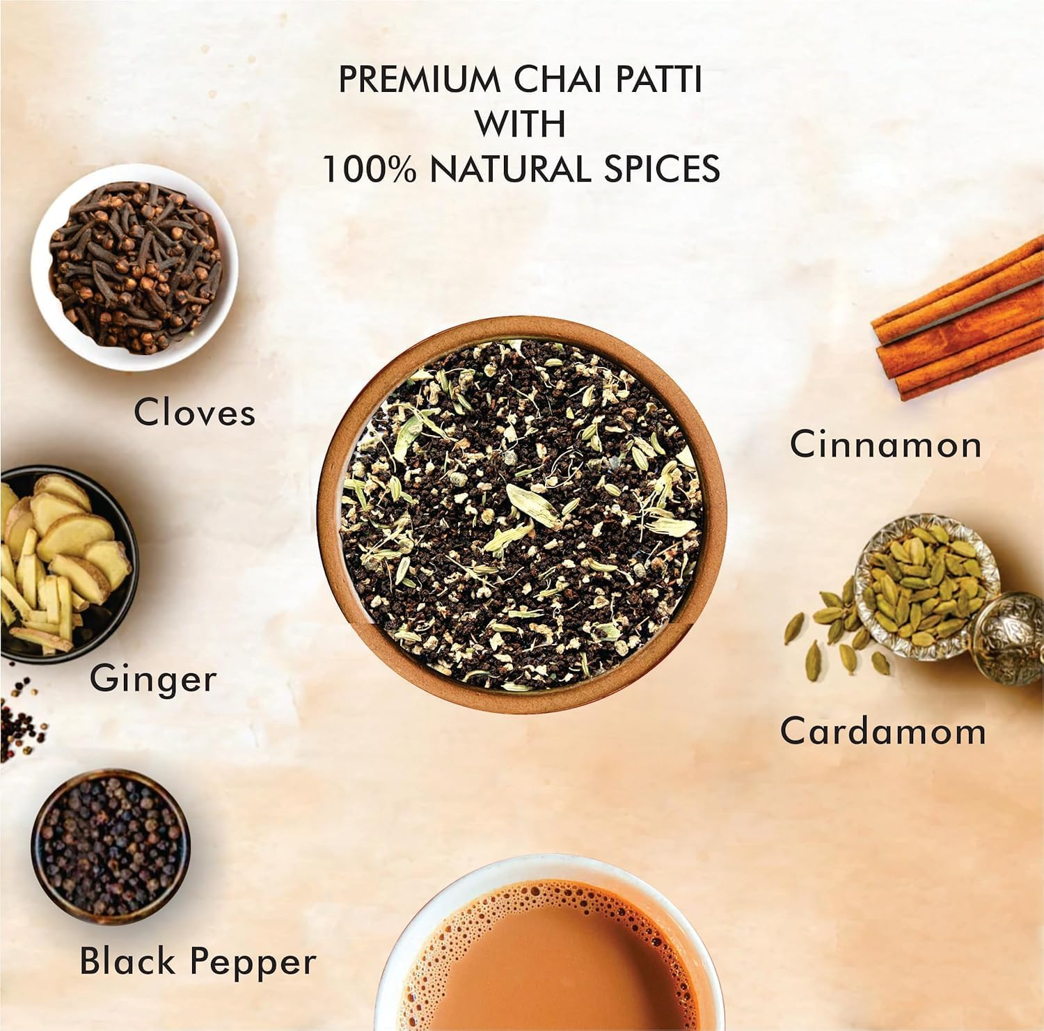 Octavius Masala Chai - 250 Gm Jar | 125 Cups | 100% Natural Spices | Masala Tea | Black Tea | Rich Taste & Aroma | Premium and Refreshing Spiced Tea image number 3