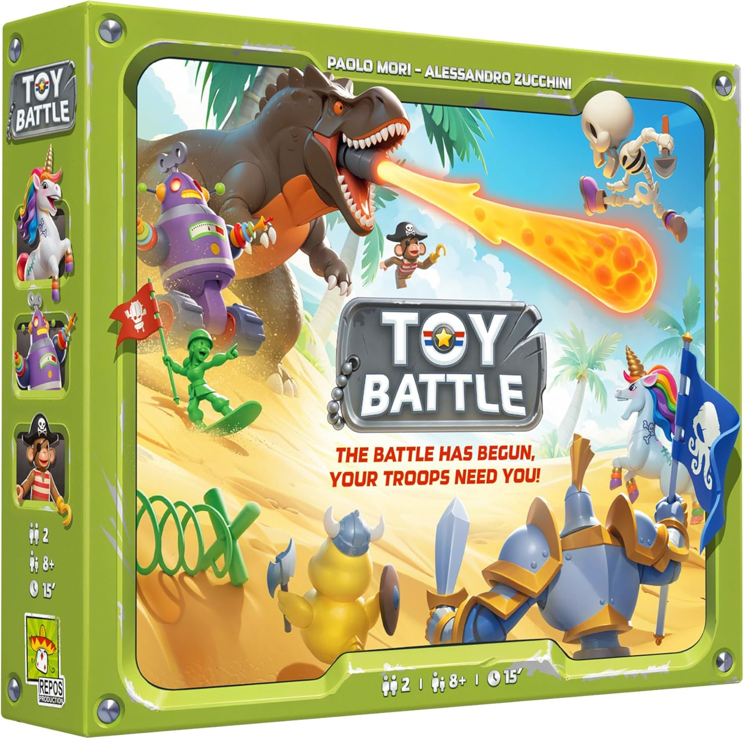 Asmodee | Repos Production | Toy Battle | Tactical Tile Placement and Troop Strategy Game | 2 Players, Ages 8+ image number 4