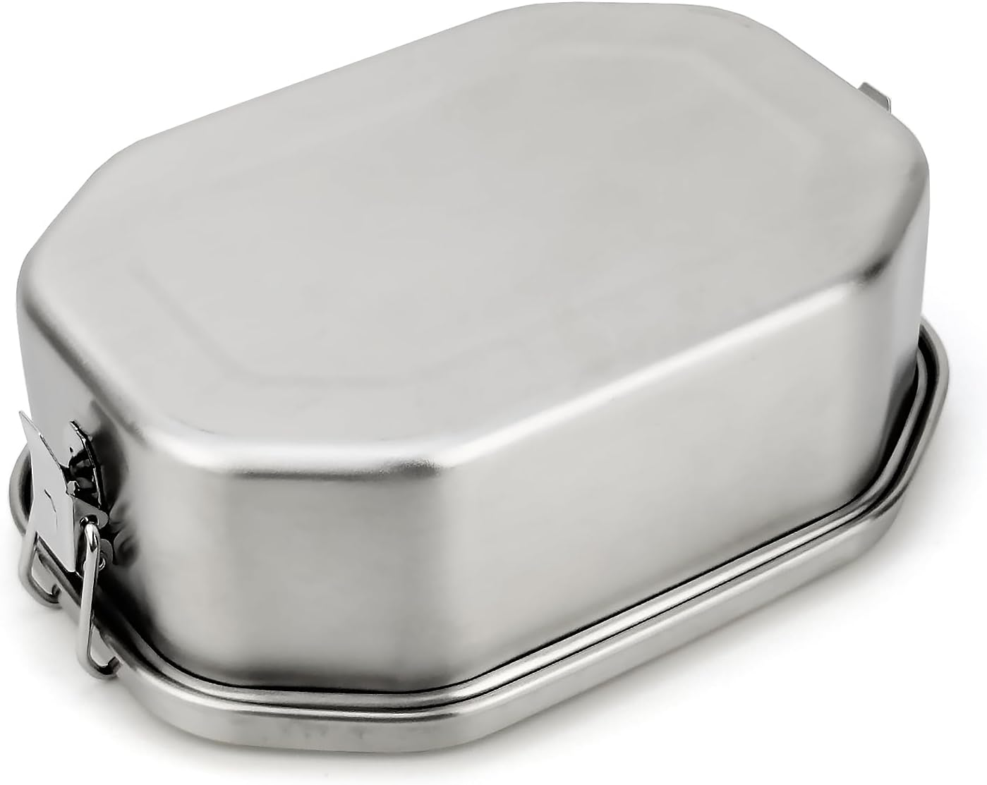 Stainless Steel Lunch Container, Metal Bento Box Snack Container with Leakpproof Lid, Stainless Steel Food Container with Spoon & Fork, 6.7X 4.9IN for Meal Prep Camping image number 3