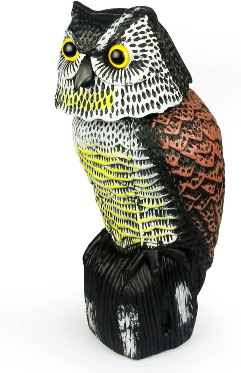 Skycabin Realistic Owl Humane Decoy Deterrent with Rotating Head Scare Bird from Gardens, Farms & Balconies,Natural Scarecrow Owl Statues as Yard Decoration Garden Protector image number 5