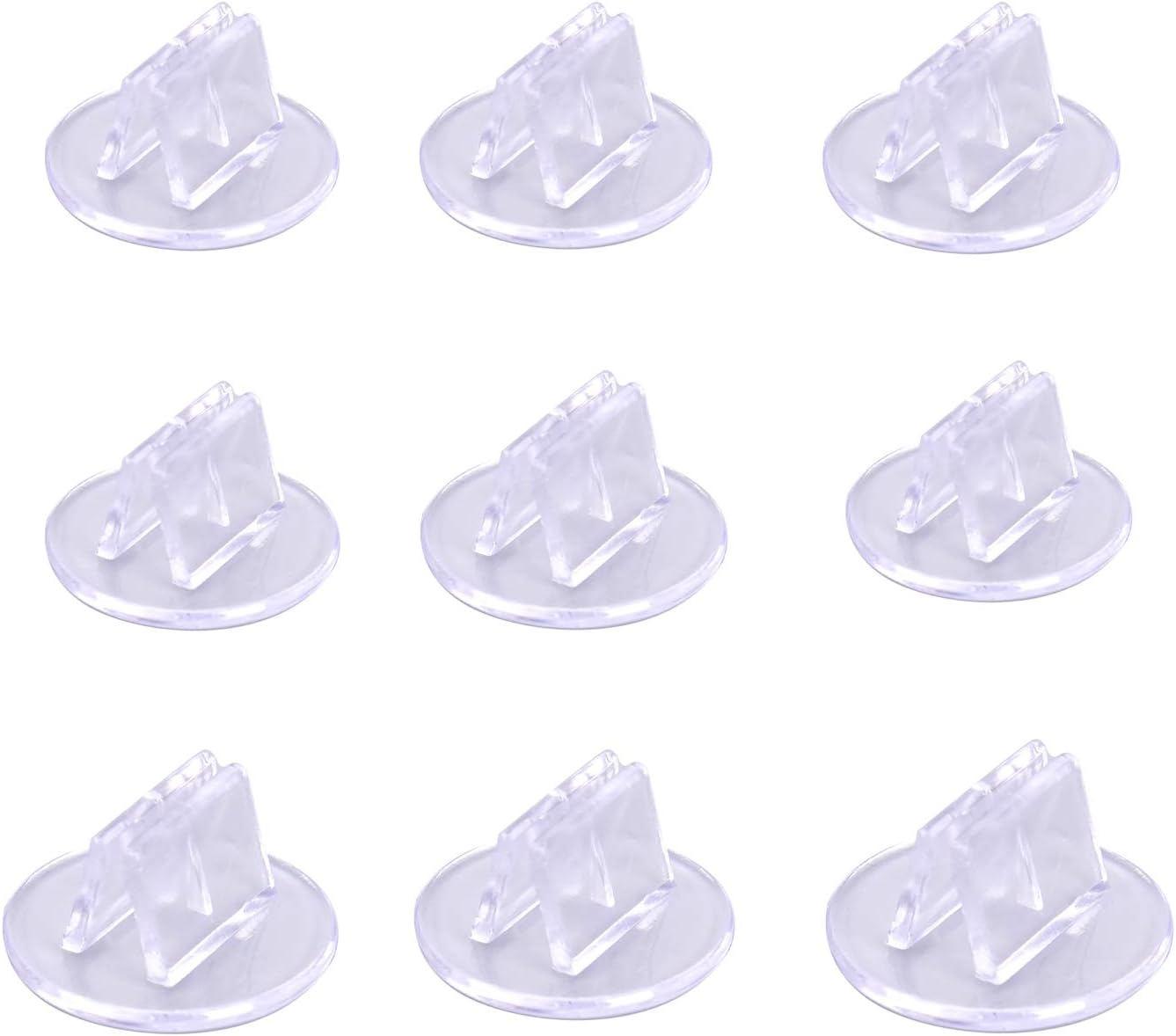 100 Pieces Game Card Stands Paper Miniature Bases Translucent Props Paper Board Card Stands Business Card Holder Plastic Clip for Business Cards Price Tags Labels Menus image number 1