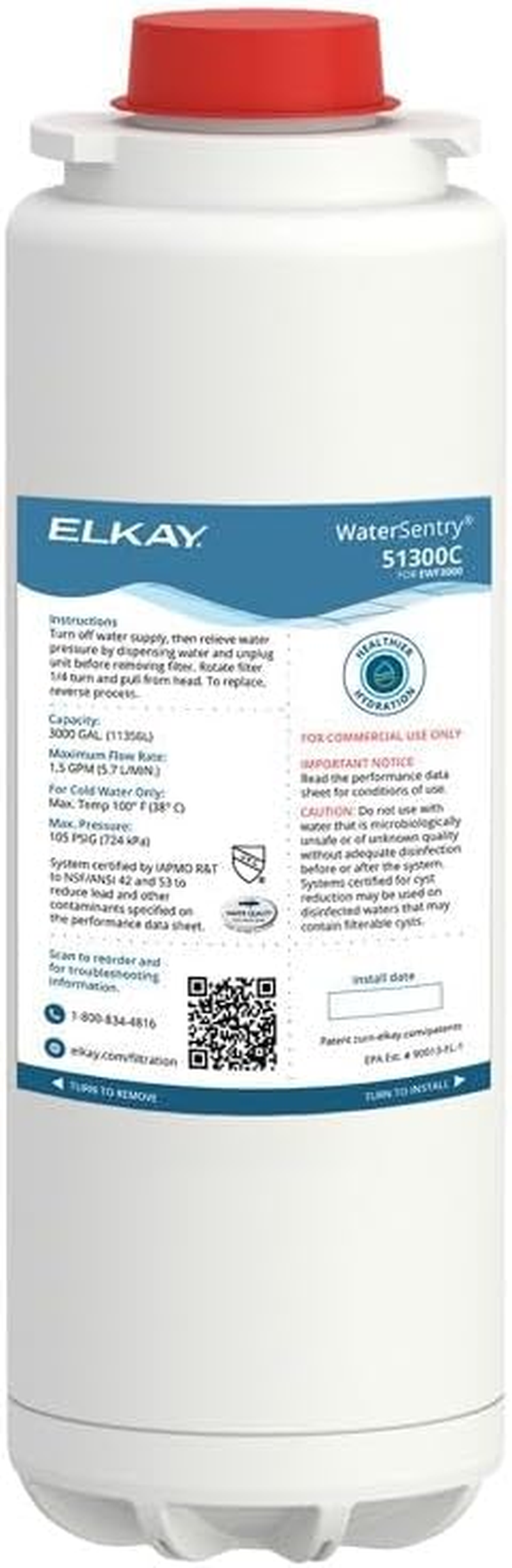 Elkay 51300C_3PK Watersentry plus Replacement Filter (Bottle Fillers), 3-Pack image number 1