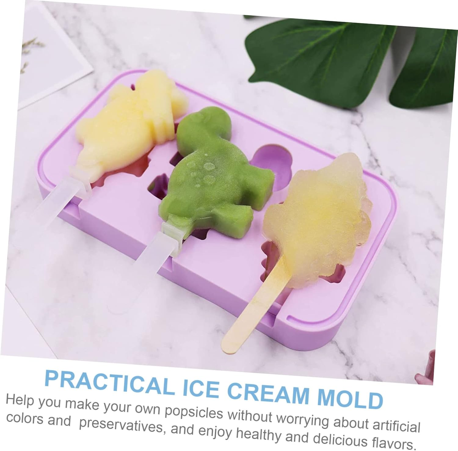 LABRIMP Reusable Moulds for Homemade Ice Cream Ice Lollies Practical Silicone Ice Maker with Easy Release Design for Kids Family Treats image number 3