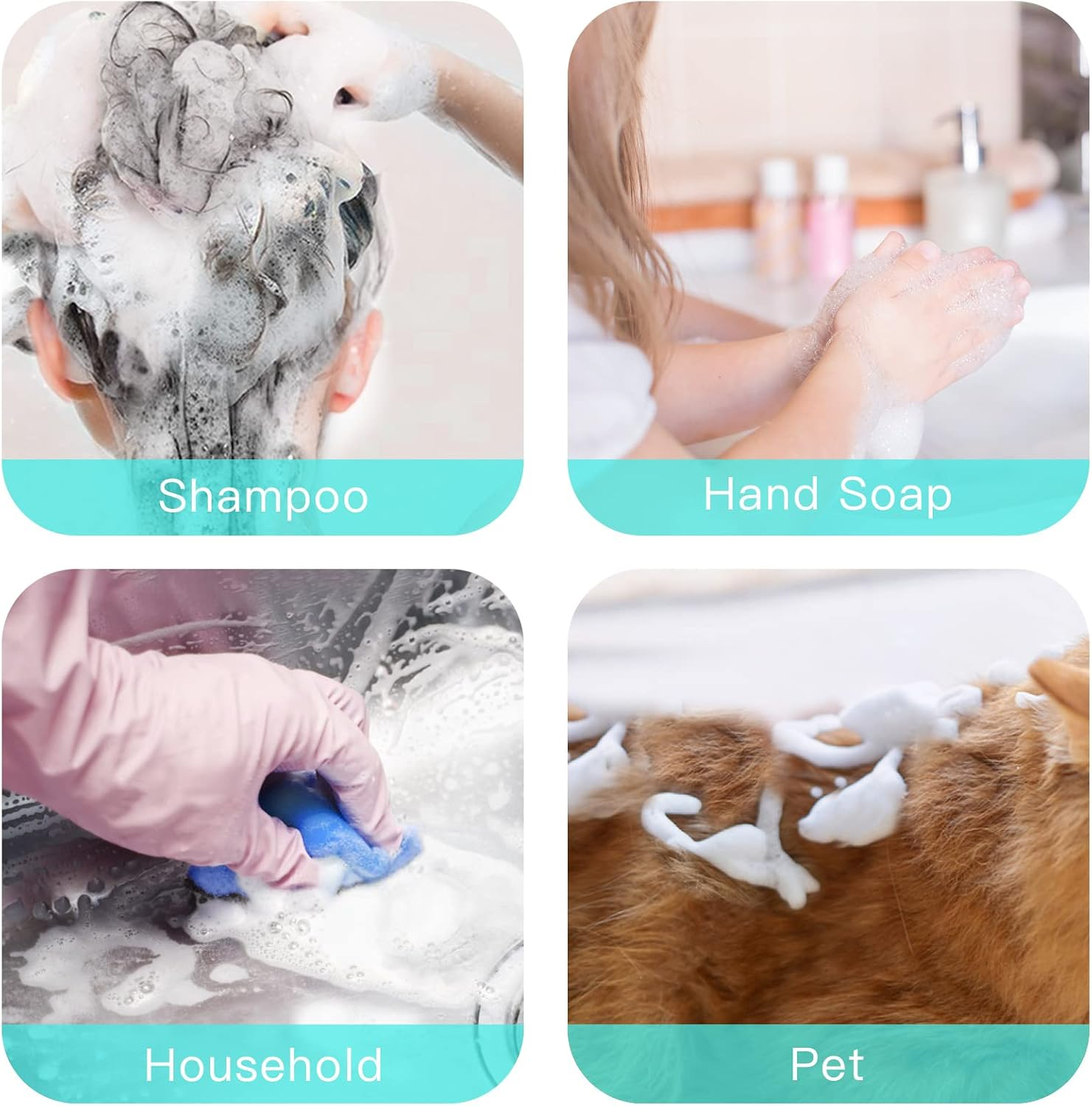 Tekson Soap Foam Bottle, Empty Travel Foaming Lash Shampoo for Cleanser, Dispenser (60Ml, 2 Fl Oz) - Green image number 4