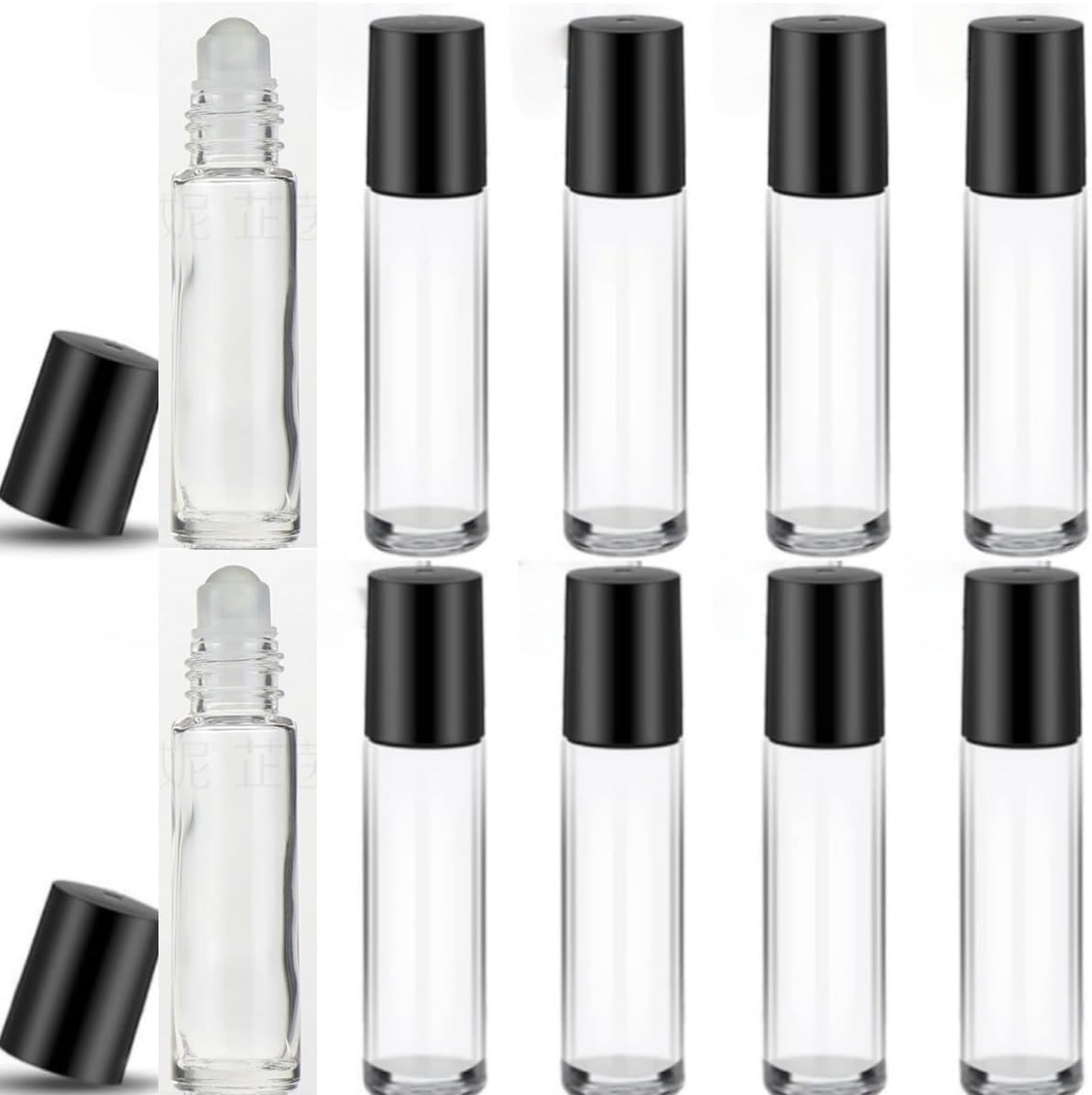 Wujzkisster Essential Oil Roller Bottle 10Ml 10 Pieces, Empty Clear Glass Roller Bottles for Essential Oils Leak Proof, Refillable image number 1