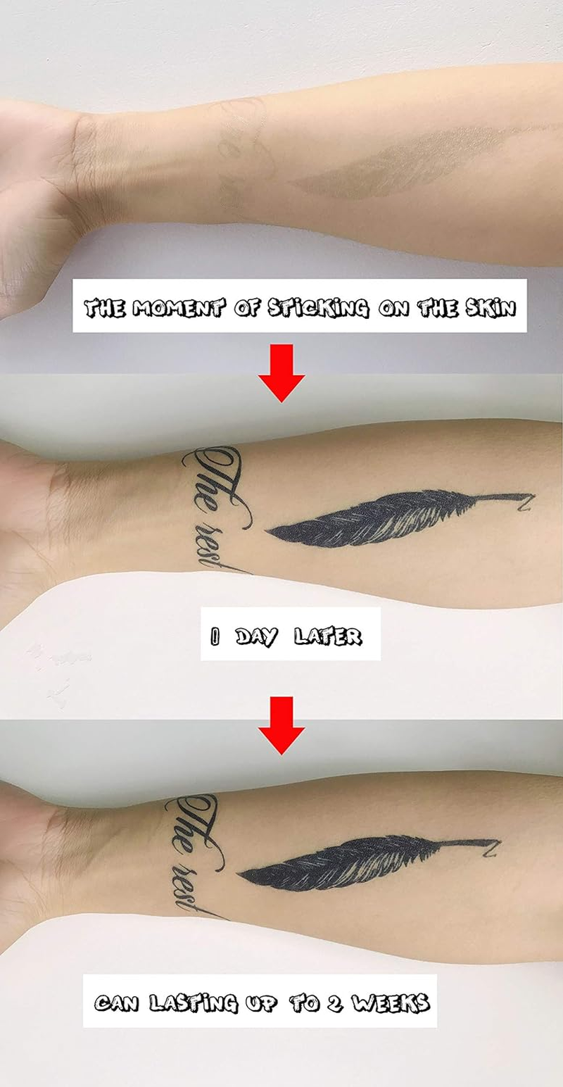 Semi-Permanent Butterfly Temporary Tattoos, 6-Sheet 2 Weeks Long Last Waterproof Tattoos,Plant-Based Ink Tattoos Sticker for Adult Children image number 1