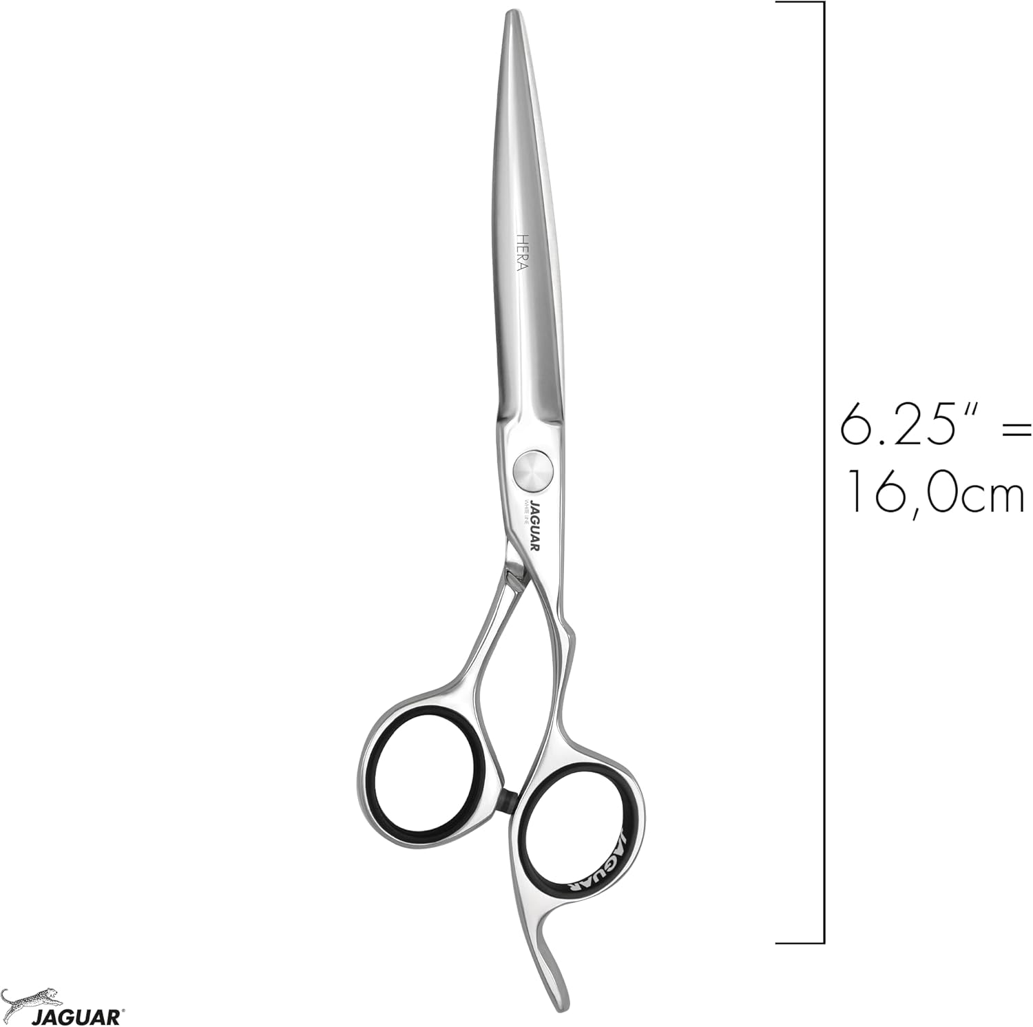JAGUAR HERA Hair Scissors 6.25 Inches | Hairdressing Scissors in Crane Design with Forged Finger Hook and Rounded Dagger Blade | Polished | Made in Germany image number 4