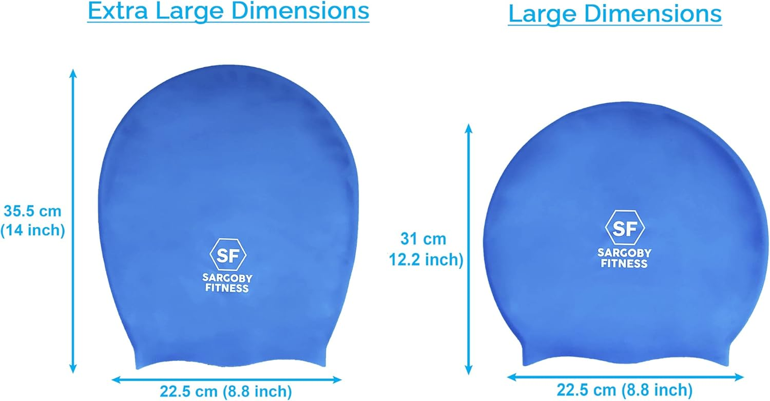 Sargoby Fitness Dreadlock Swimming Cap Designed for Voluminous and Bulky Hairstyles Such as Dreadlocks Braids Afro Dreads This Extra Large Swimming Cap Can Be Used as a Shower Cap image number 2