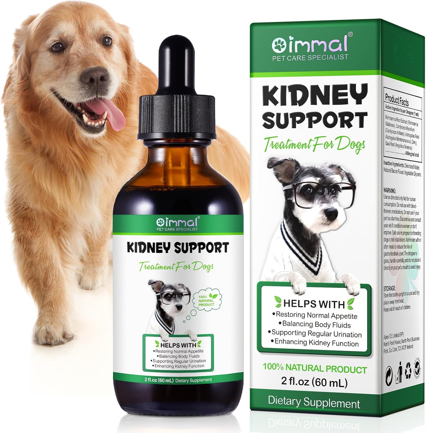 Kidney Support for Dogs, Pet Kidney Support Supplement, Herbal Kidney Care Drops, Healthy Kidney Function, Restoring Normal Appetite 2 Oz image number 3