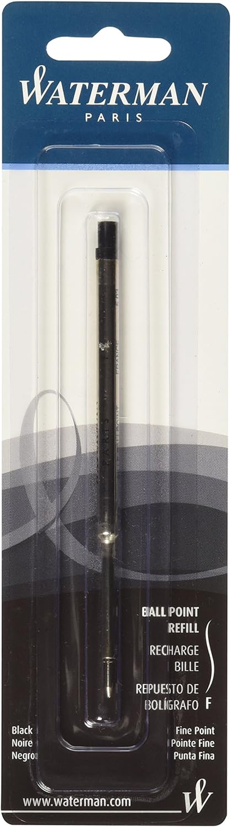 Waterman Ballpoint Refill for Ballpoint Pens, Fine Point, Black Ink (734254)