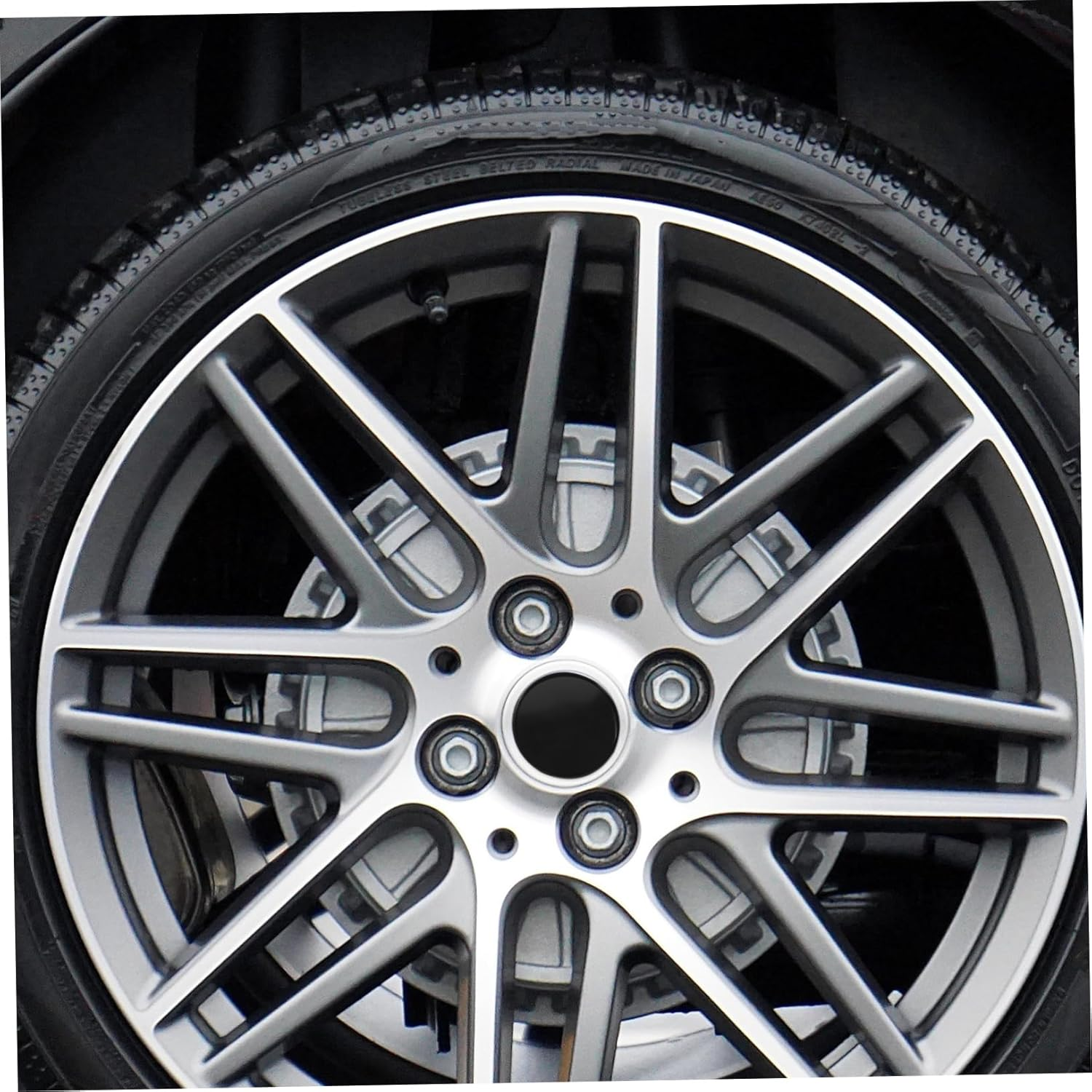 Happyyami 4Pcs Vehicle Wheel Center Caps Black Automotive Rim Hub Covers Replacement Accessories for Car Wheel Hub Decoration Suitable for Season Use image number 6