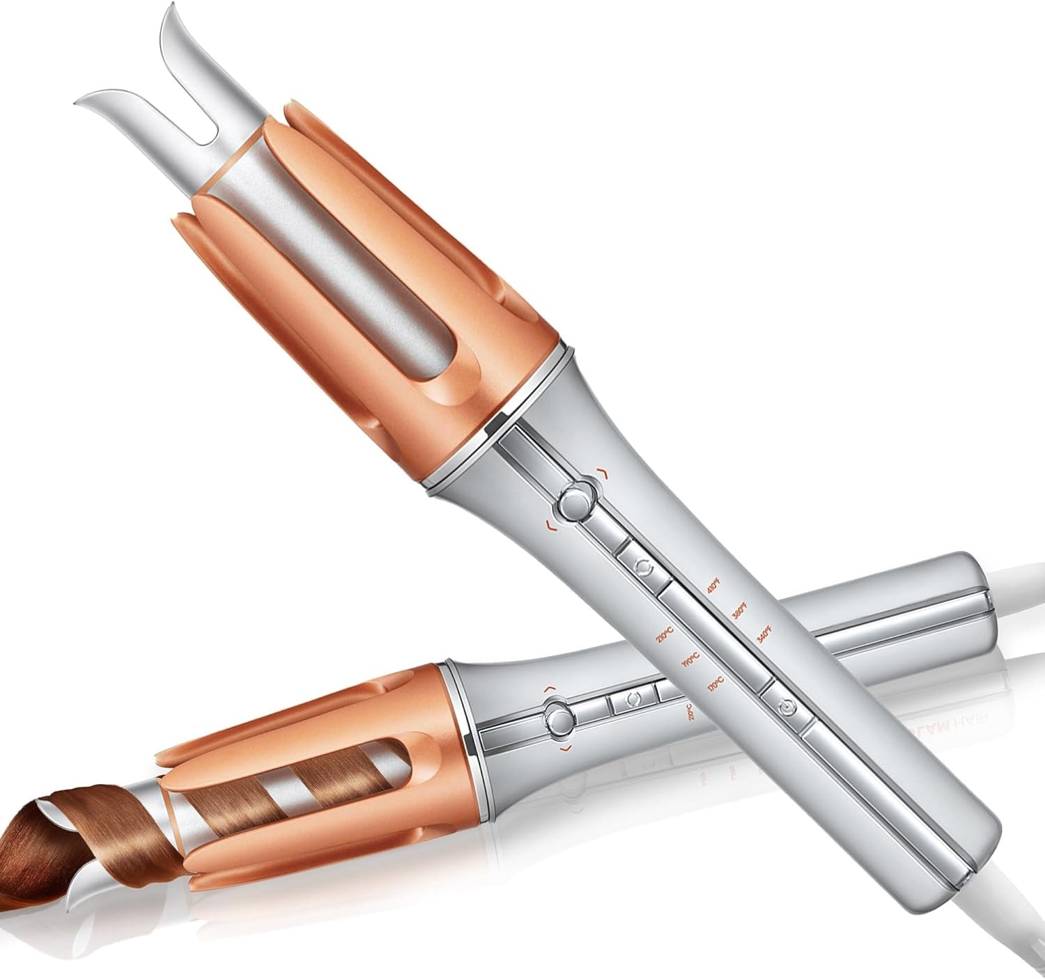 Automatic Hair Curler, 32Mm Barrel, Rose Gold and Silver, 10-Minute Styling image number 3