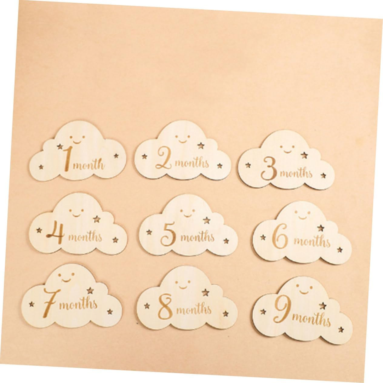 Cloud Shaped Monthly Photo Discs Double Sided Announcement Markers for Newborn Photography for Milestone Capture and Nursery Decor image number 5