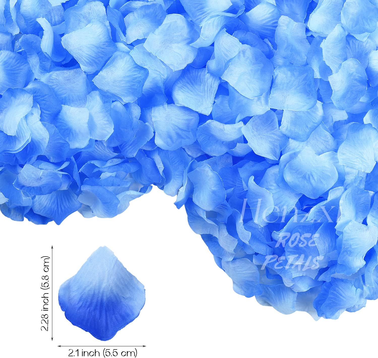 Henzxi 1000 Pcs Rose Petals, Artificial Flower Petals, for Romantic Night, Wedding, Event, Party, Valentine Decor (1000 Pcs, Transitional Blue) - Dark Red And Burgundy image number 7