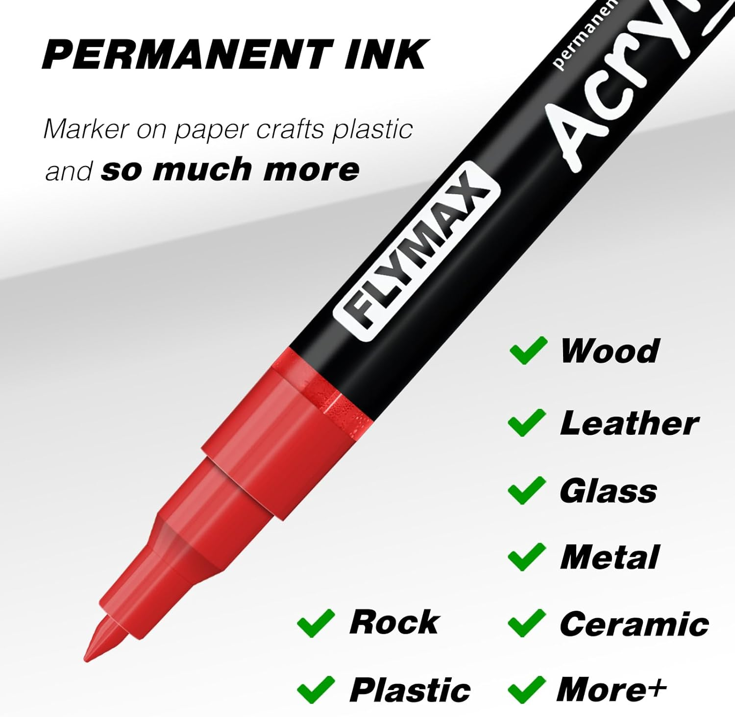 White Marker Paint Pens 0.7Mm- Permanent Marker Pens White Acrylic Paint Water-Based Fine Tip Waterproof Quick-Drying (3 in 1Pack) image number 2