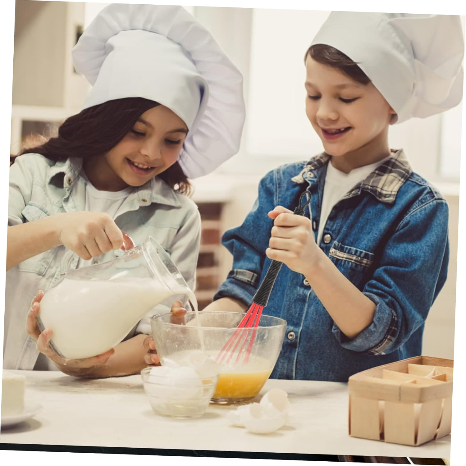 Garneck 5Pcs Mini Silicone Whisks Set for Baking - Cake Mixing and Cooking - Versatile Mini Whisks Ideal for Egg Beating Dough Mixing and Hair Dyeing Durable Easy to Clean Silicone image number 1